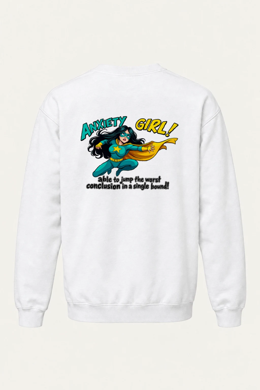 "Anxiety Girl" Heavy Blend Unisex Crewneck Sweatshirt | Gildan 18000