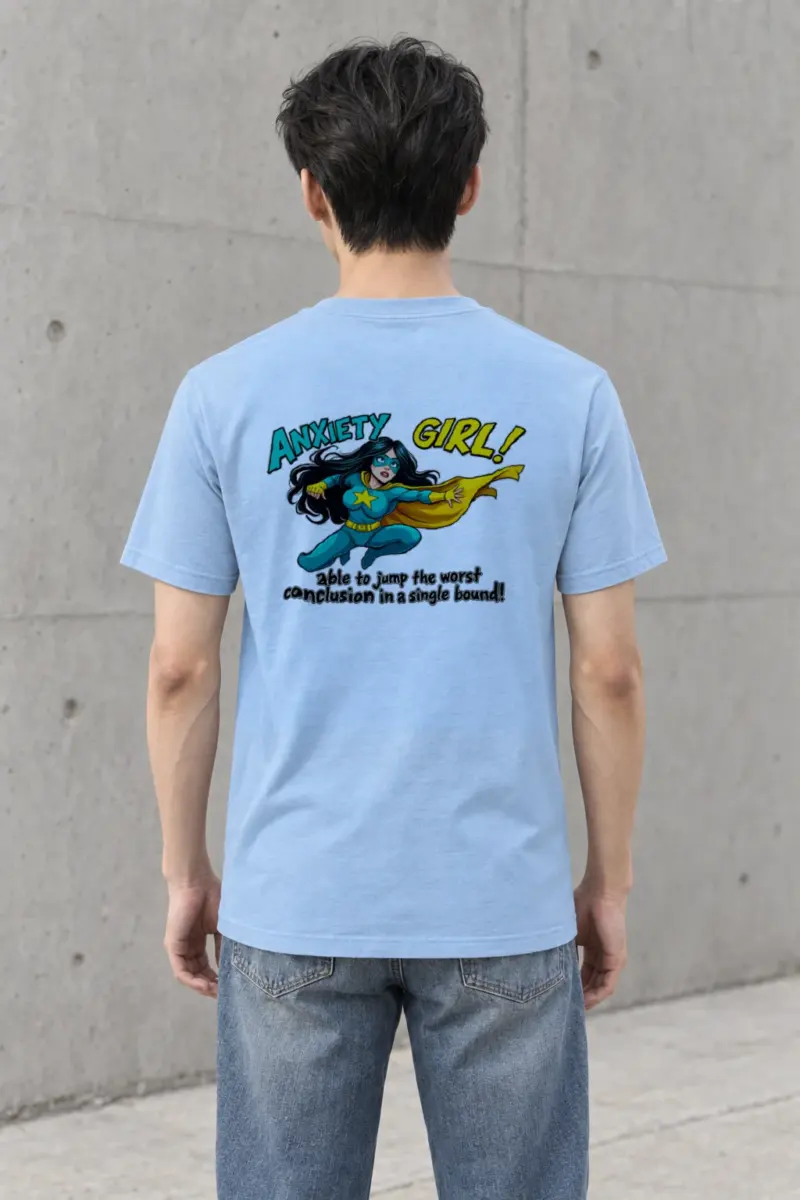 "Anxiety Girl" Heavyweight Unisex Crewneck T-shirt