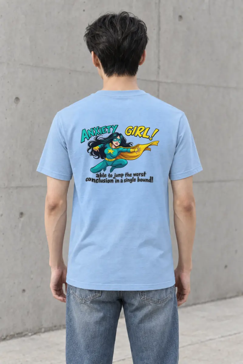 "Anxiety Girl" Heavyweight Unisex Crewneck T-shirt