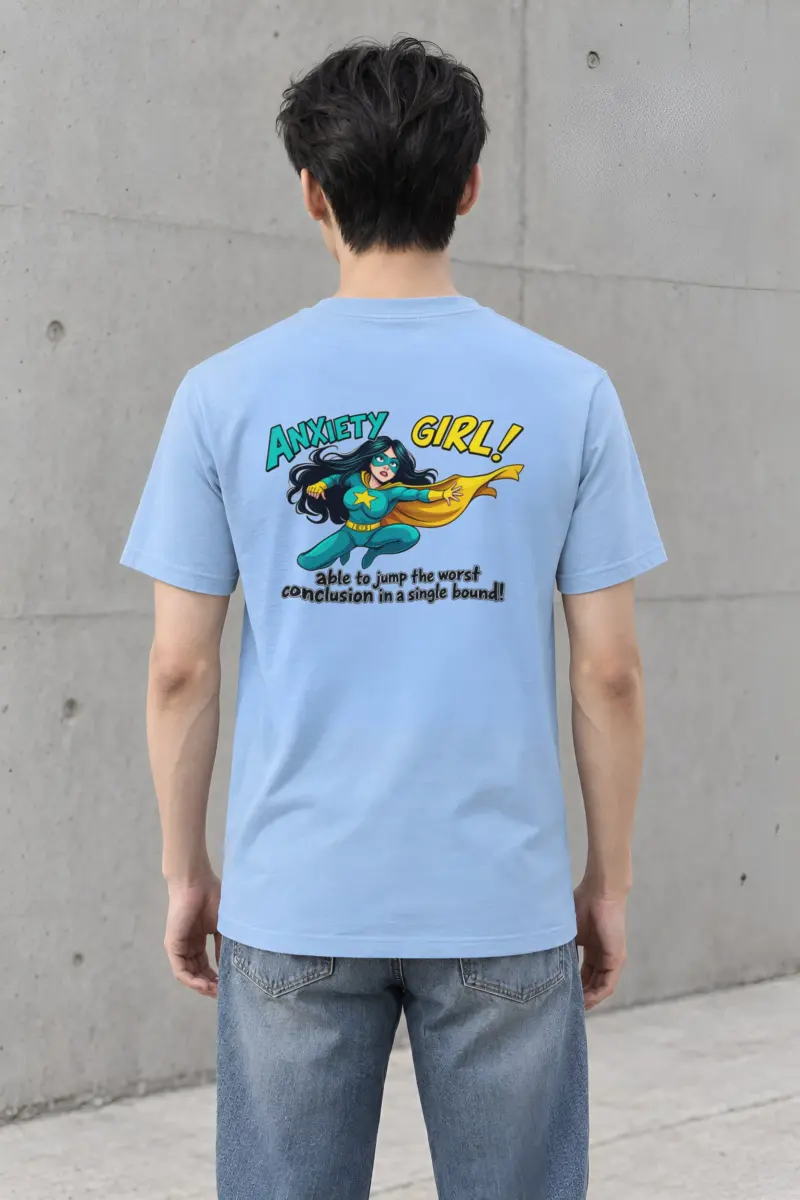 "Anxiety Girl" Heavyweight Unisex Crewneck T-shirt