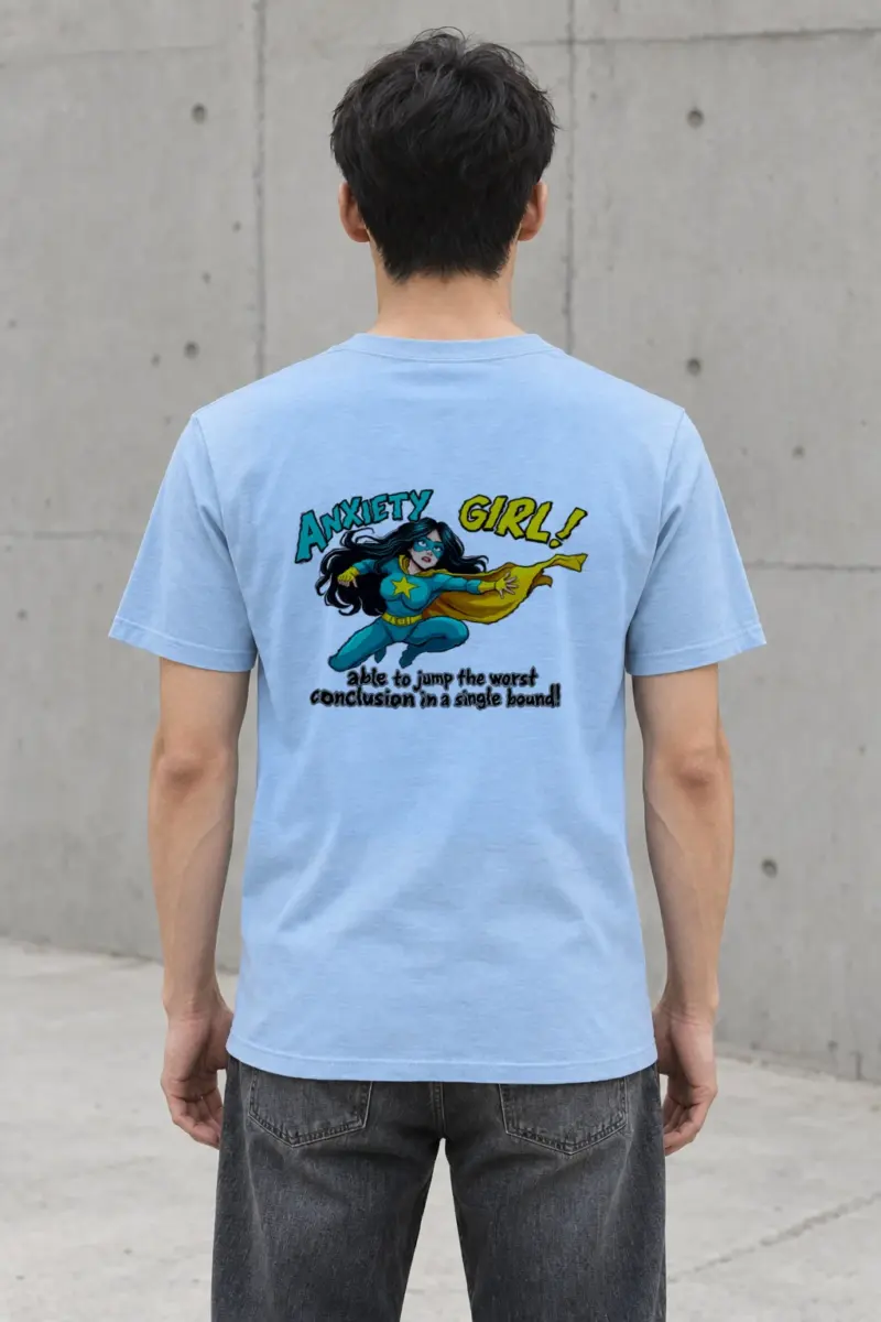 "Anxiety Girl" Heavyweight Unisex Crewneck T-shirt | Gildan 5000