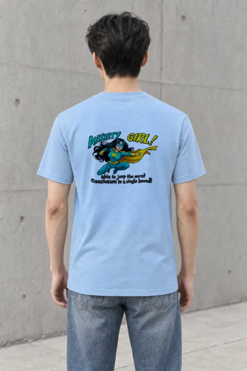 "Anxiety Girl" Heavyweight Unisex Crewneck T-shirt