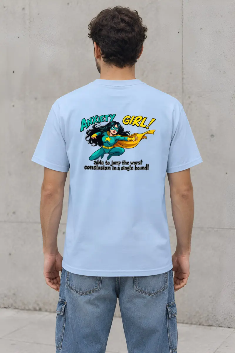 "Anxiety Girl" Heavyweight Unisex Crewneck T-shirt
