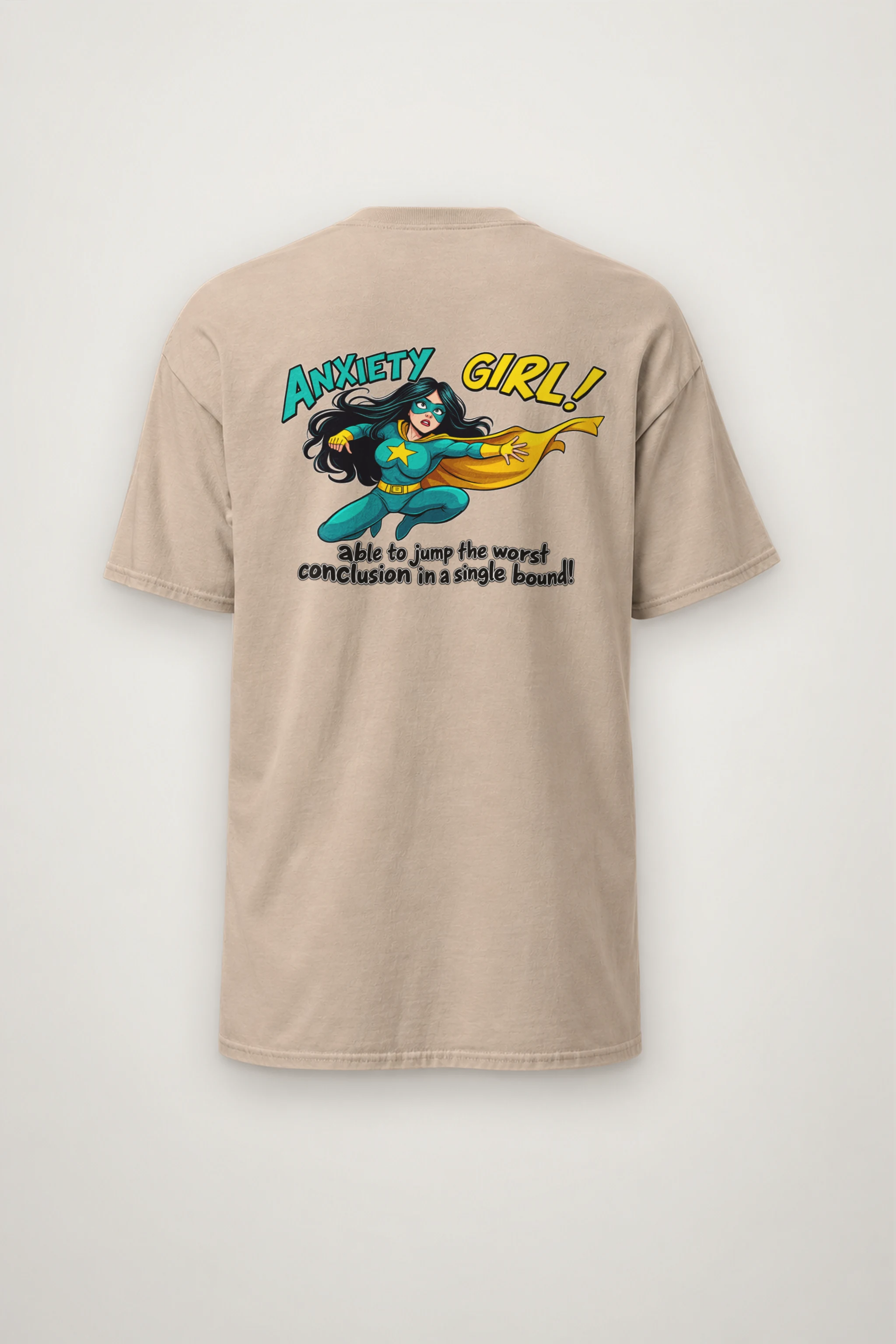 "Anxiety Girl" Heavyweight Unisex Crewneck T-shirt