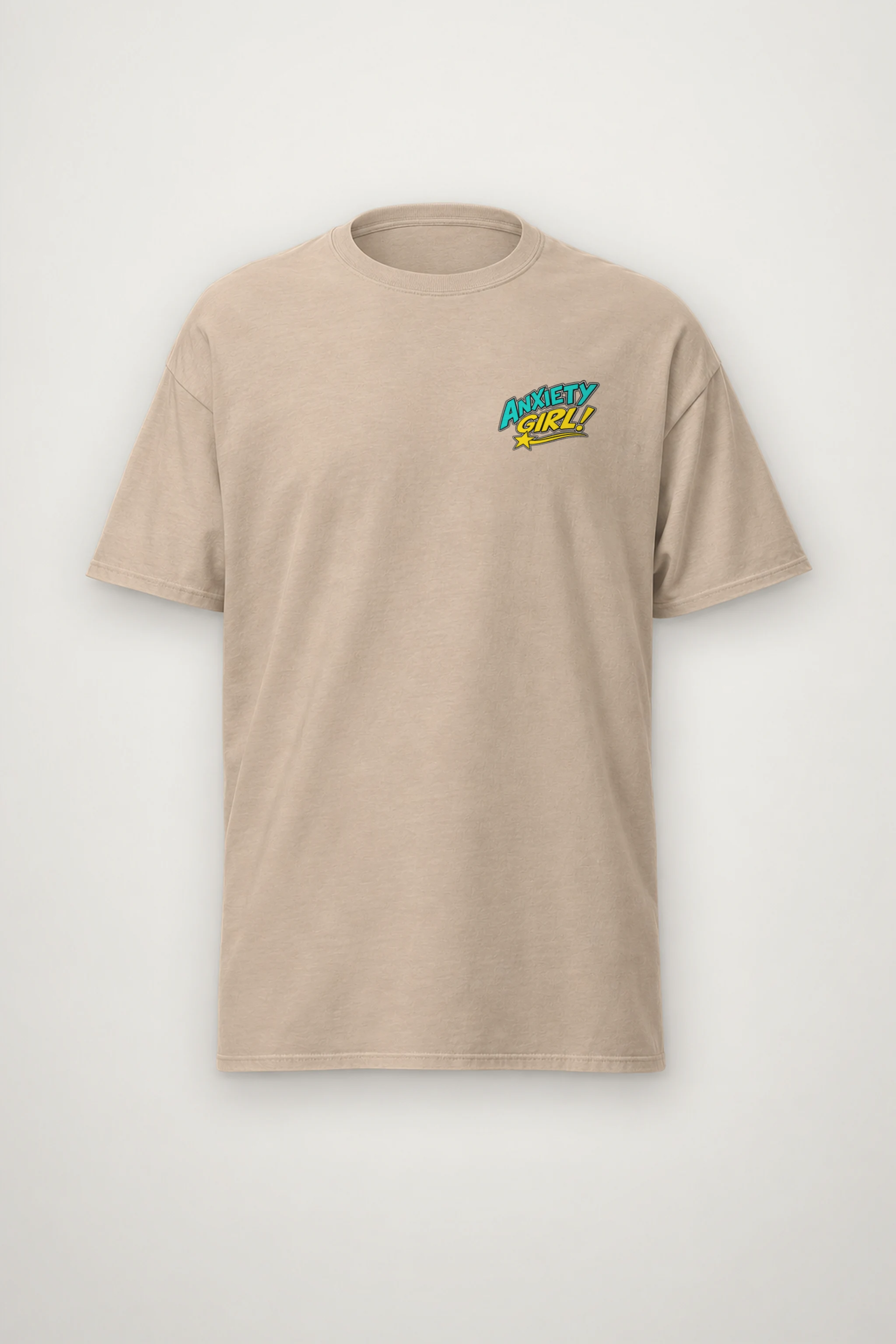 "Anxiety Girl" Heavyweight Unisex Crewneck T-shirt