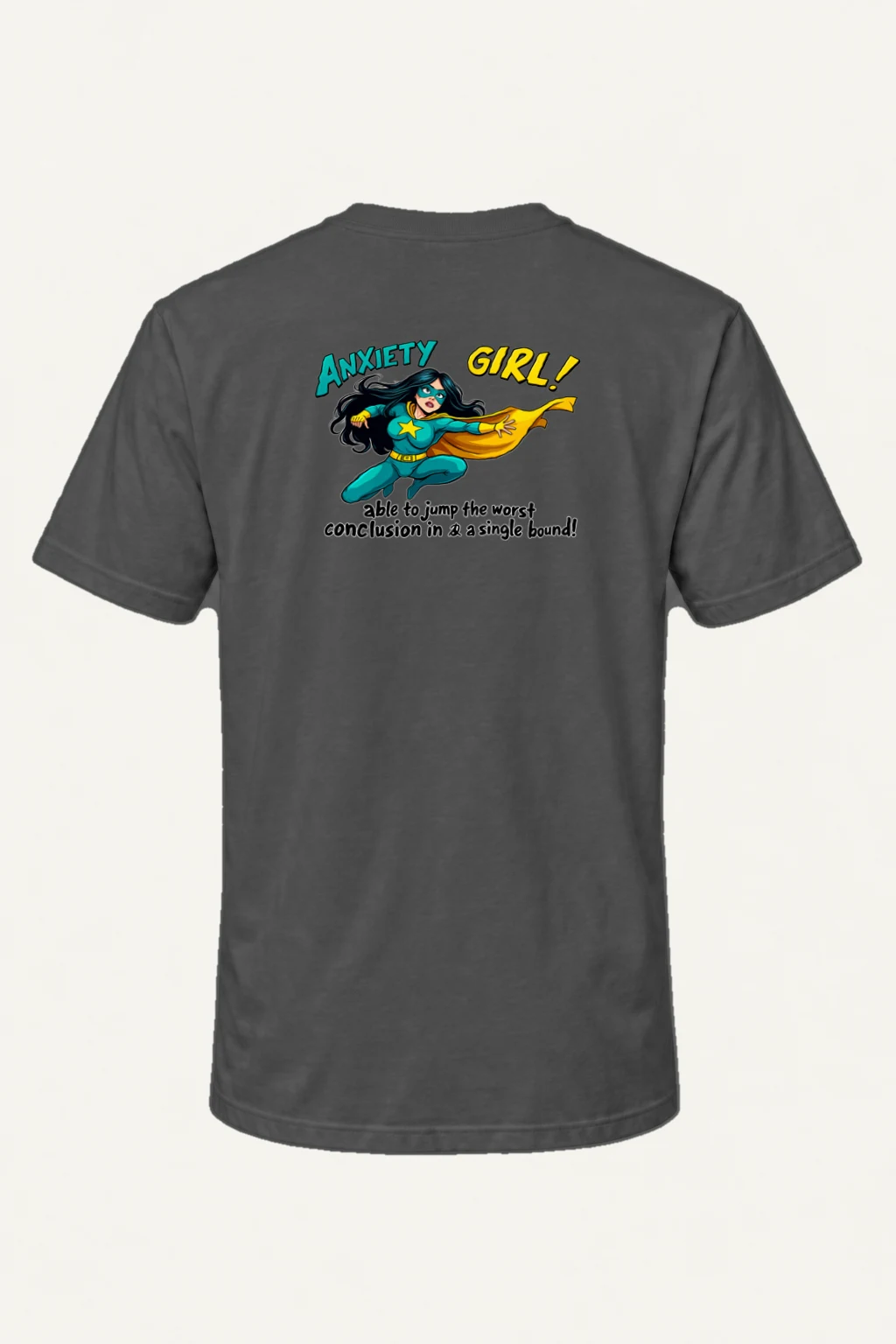 "Anxiety Girl" Heavyweight Unisex Crewneck T-shirt | Gildan 5000