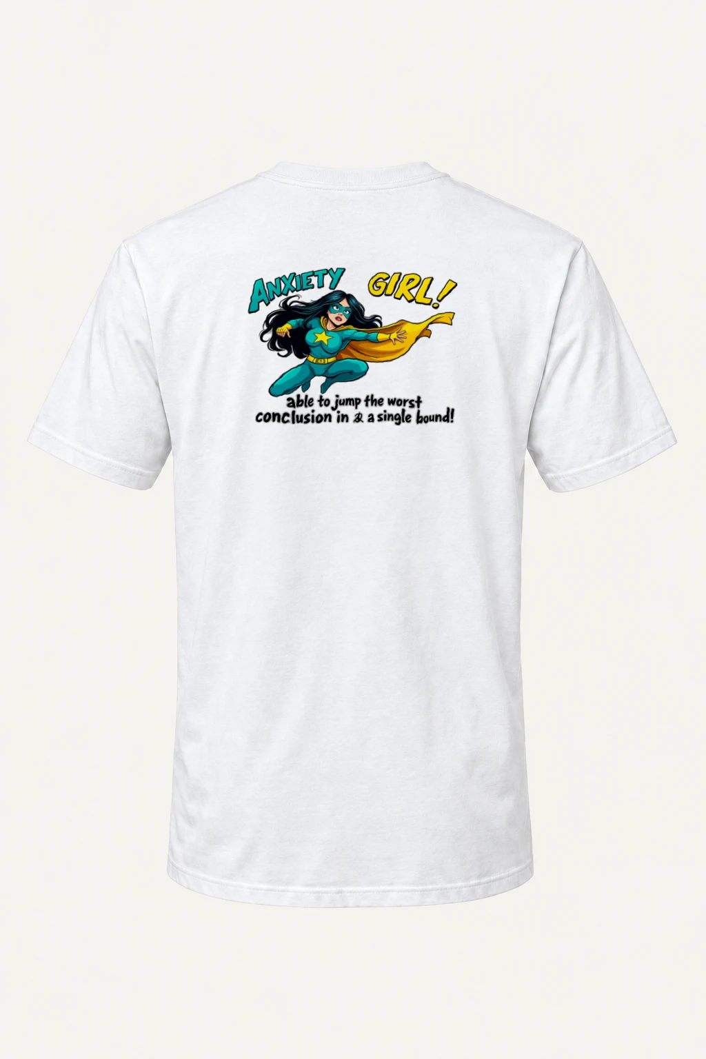 "Anxiety Girl" Heavyweight Unisex Crewneck T-shirt | Gildan 5000
