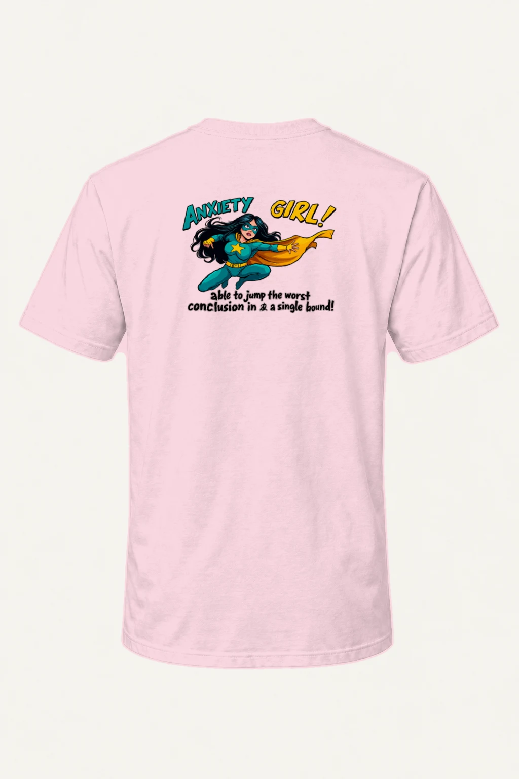 "Anxiety Girl" Heavyweight Unisex Crewneck T-shirt | Gildan 5000
