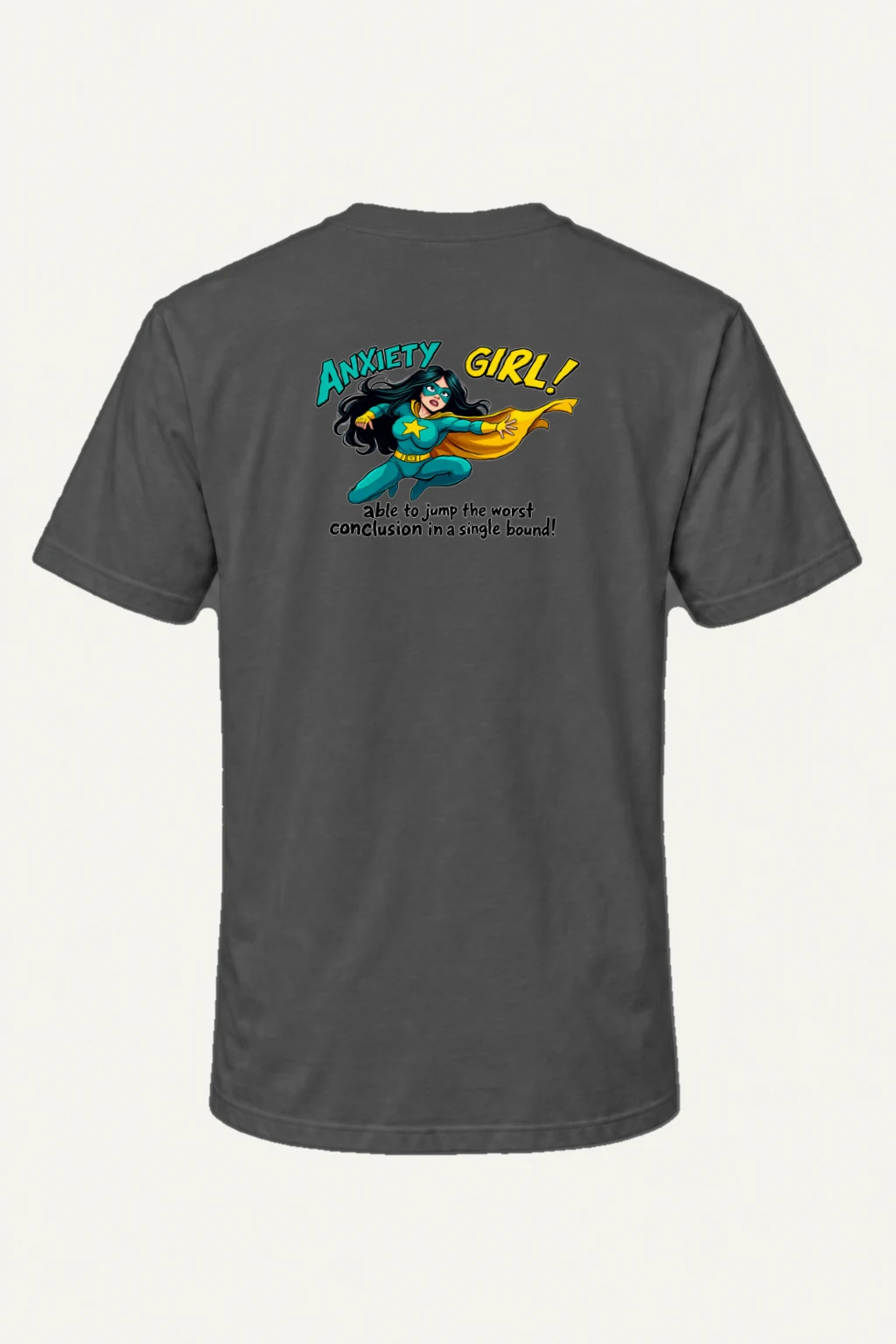 "Anxiety Girl" Heavyweight Unisex Crewneck T-shirt | Gildan 5000