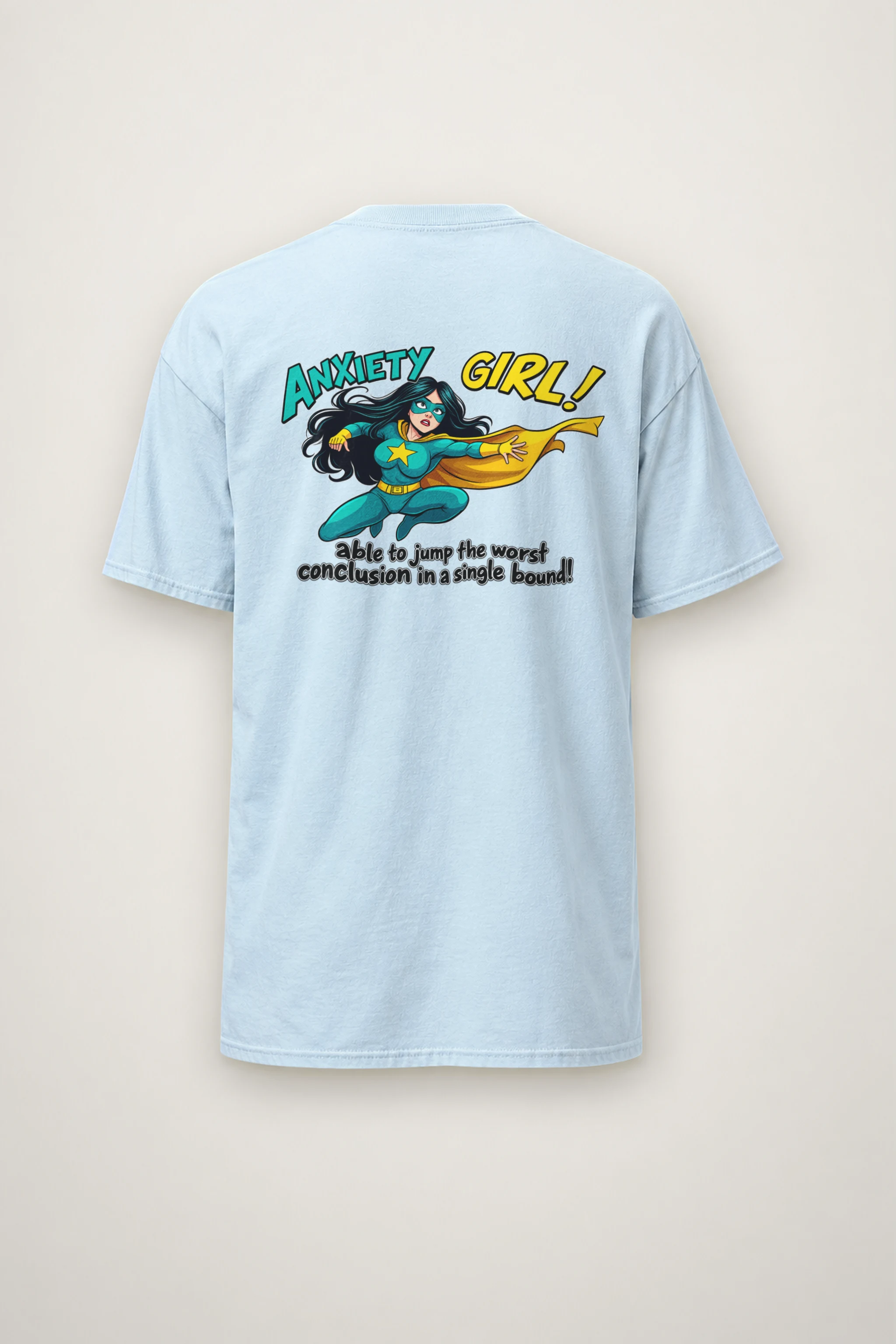 "Anxiety Girl" Heavyweight Unisex Crewneck T-shirt