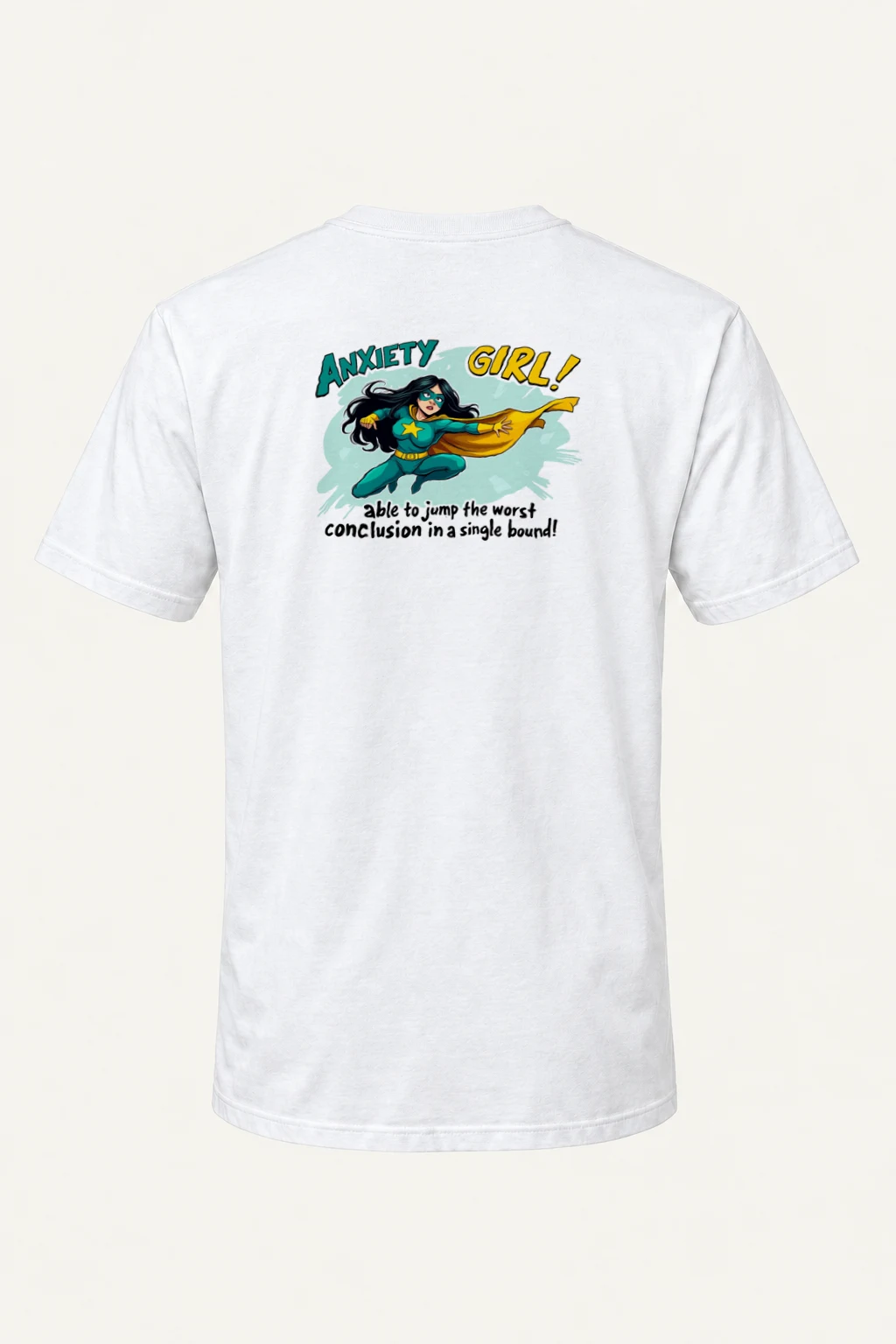 "Anxiety Girl" Heavyweight Unisex Crewneck T-shirt | Gildan 5000