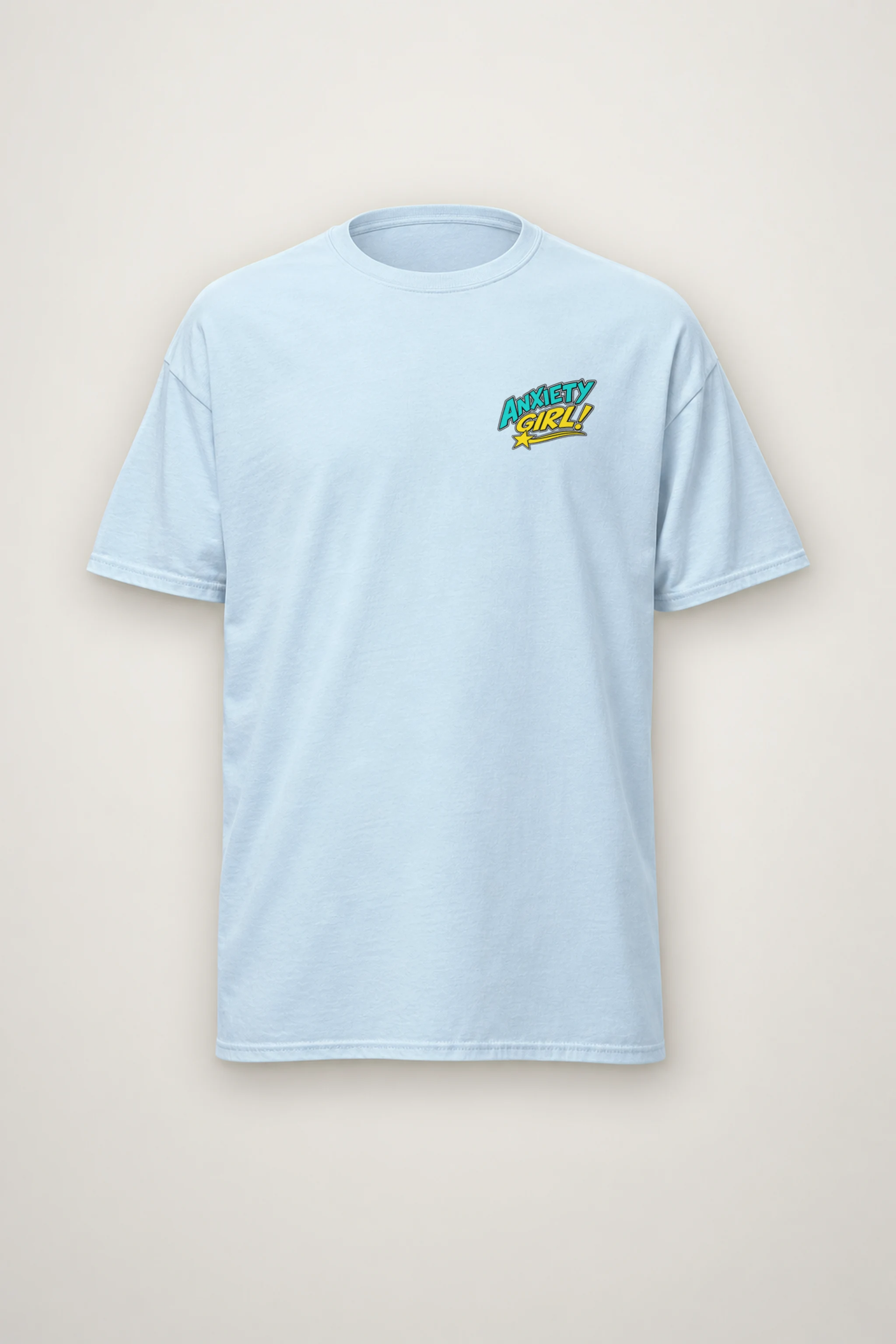 "Anxiety Girl" Heavyweight Unisex Crewneck T-shirt