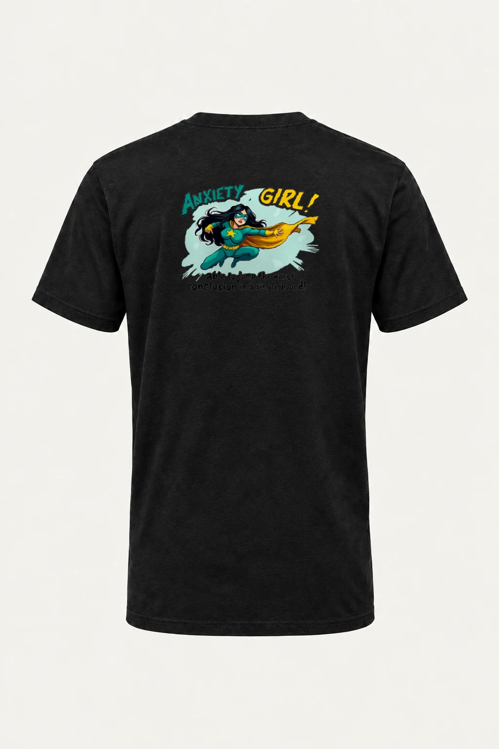 "Anxiety Girl" Heavyweight Unisex Crewneck T-shirt | Gildan 5000