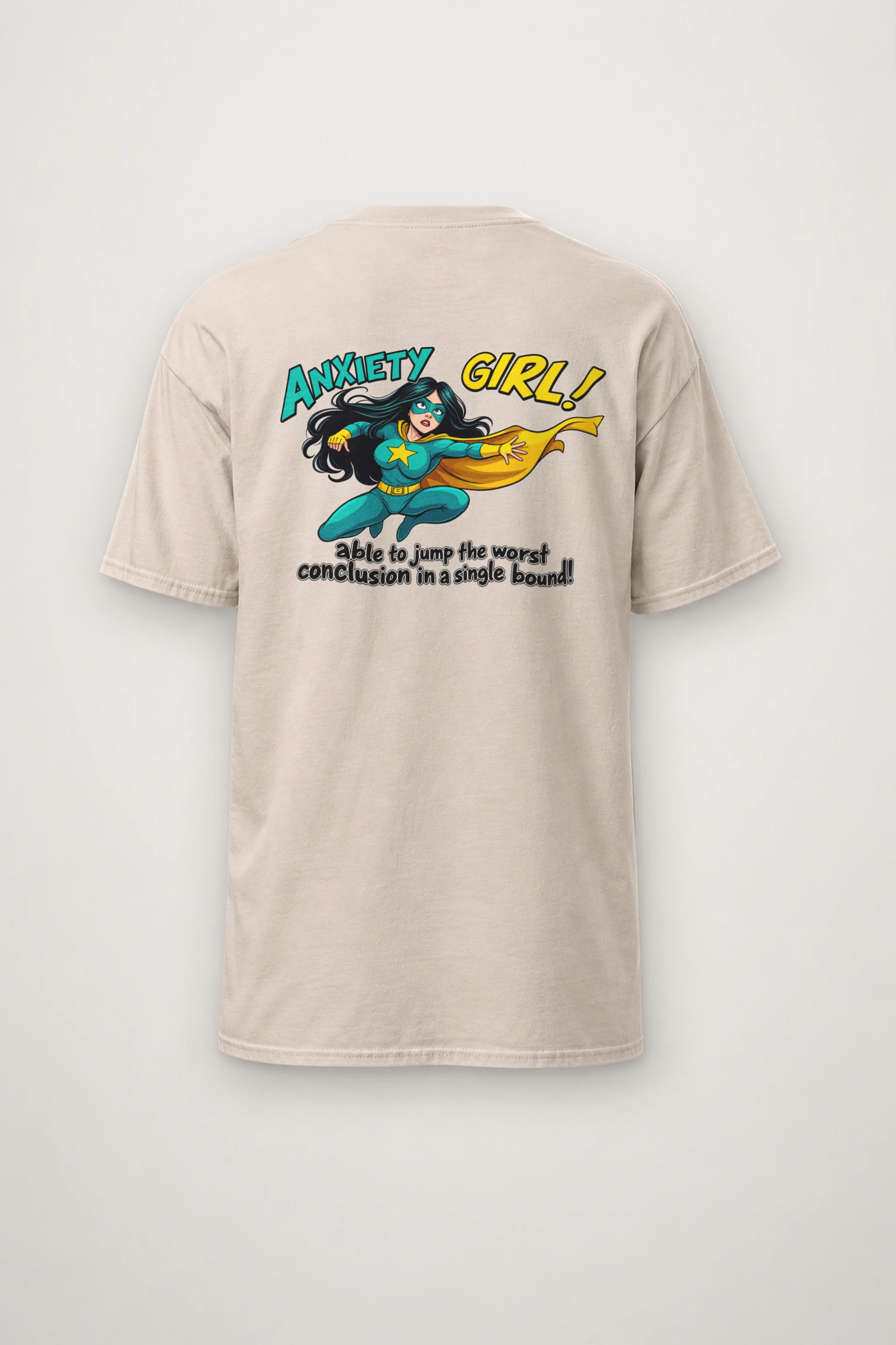 "Anxiety Girl" Heavyweight Unisex Crewneck T-shirt
