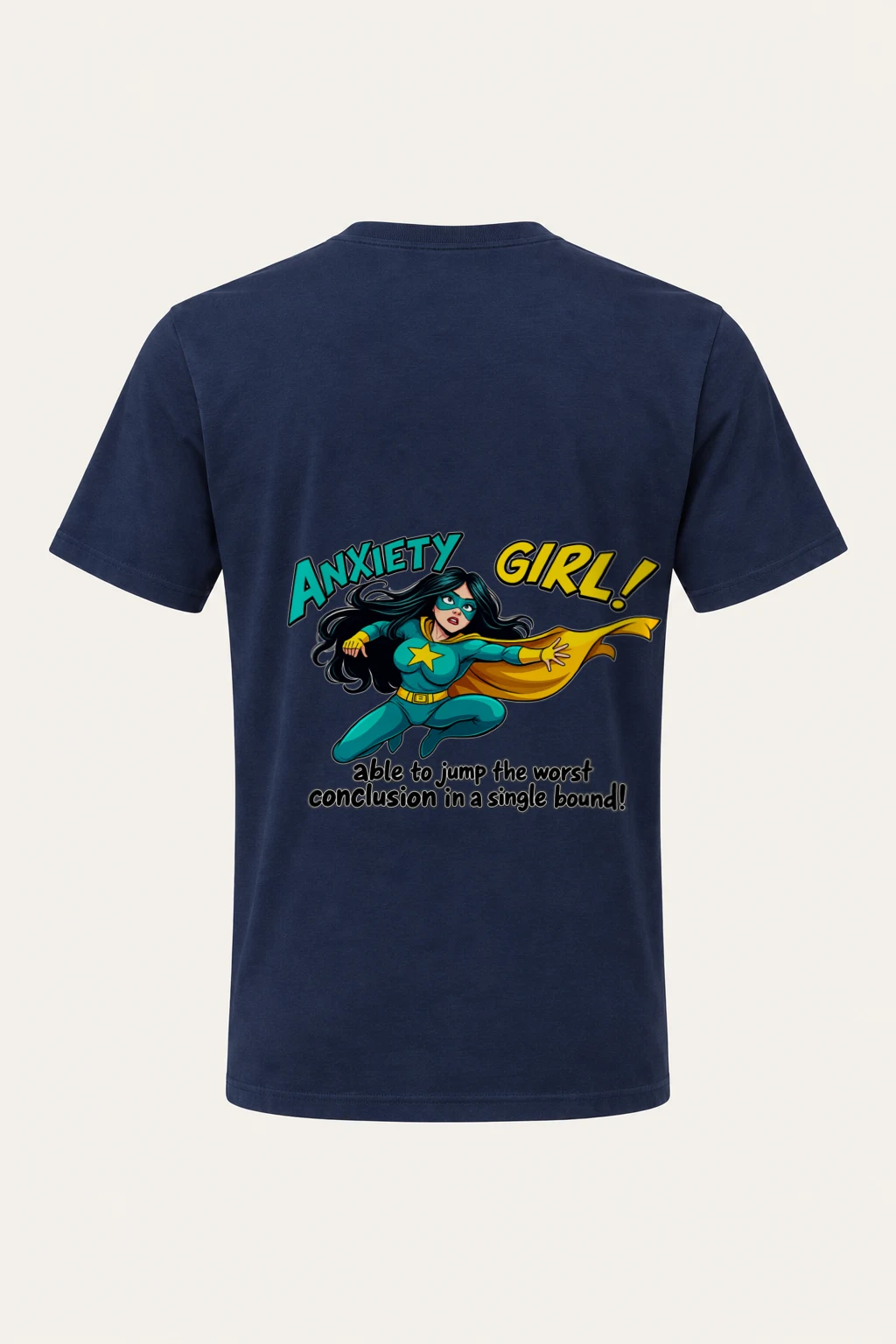 "Anxiety Girl" Heavyweight Unisex Crewneck T-shirt | Gildan 5000