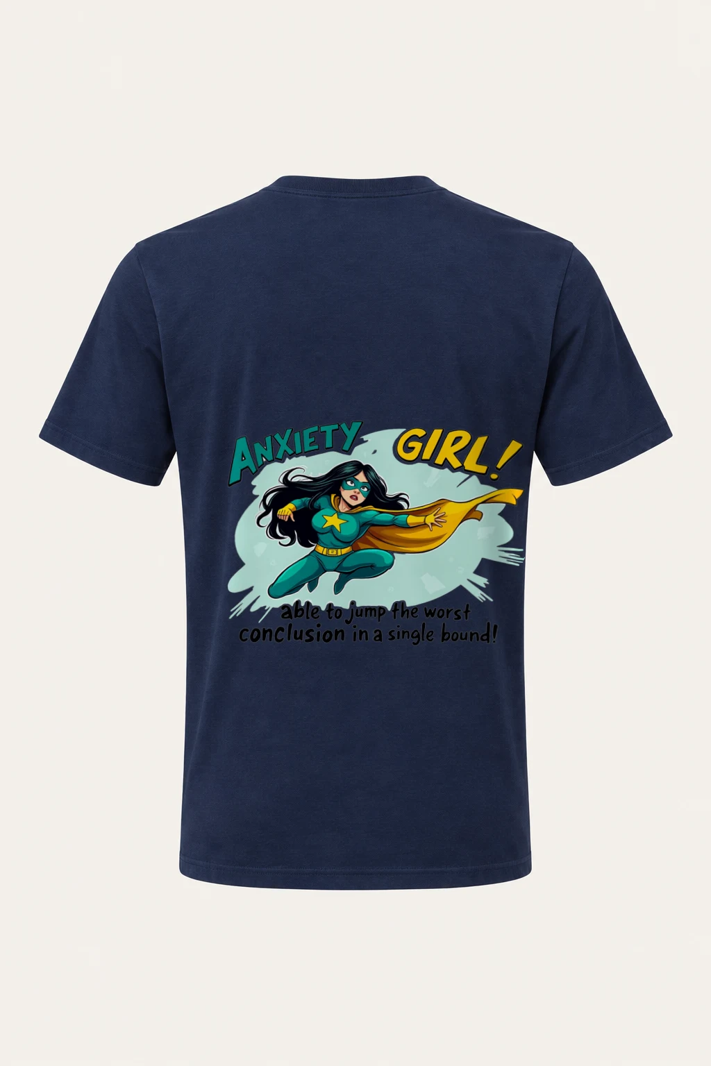 "Anxiety Girl" Heavyweight Unisex Crewneck T-shirt | Gildan 5000