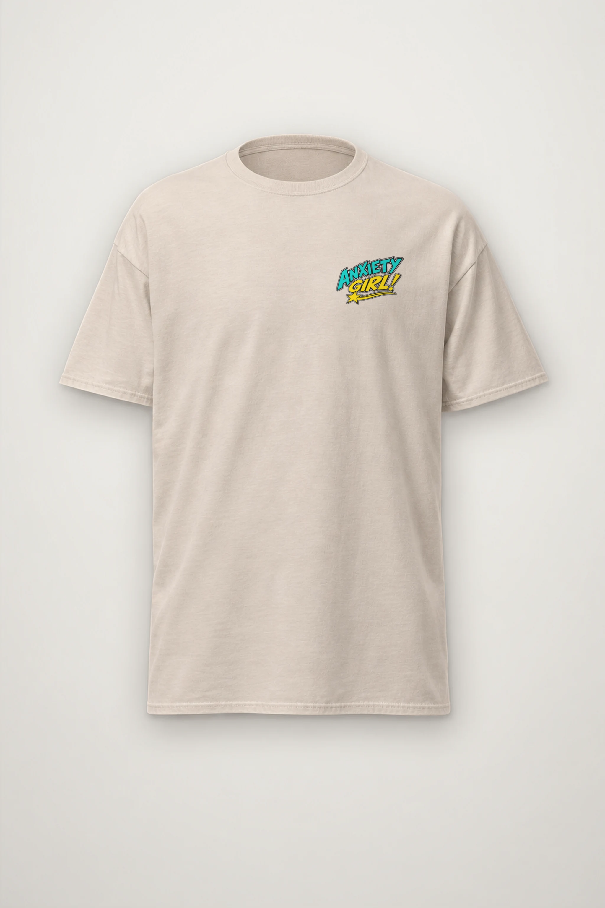 "Anxiety Girl" Heavyweight Unisex Crewneck T-shirt
