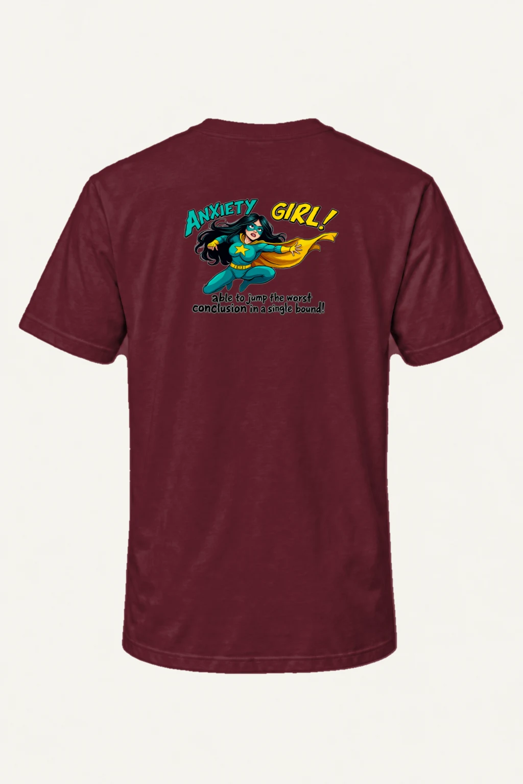 "Anxiety Girl" Heavyweight Unisex Crewneck T-shirt | Gildan 5000