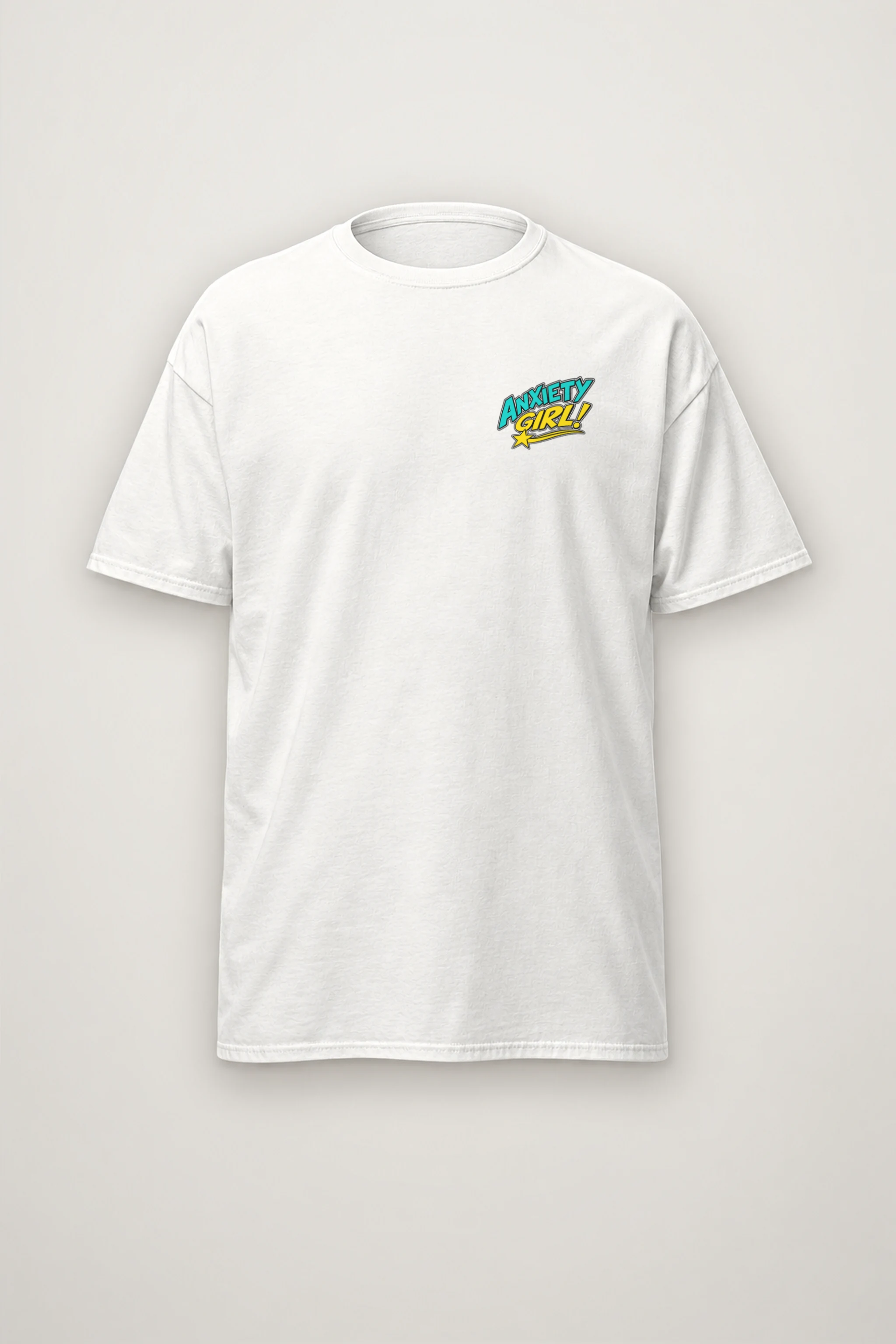 "Anxiety Girl" Heavyweight Unisex Crewneck T-shirt