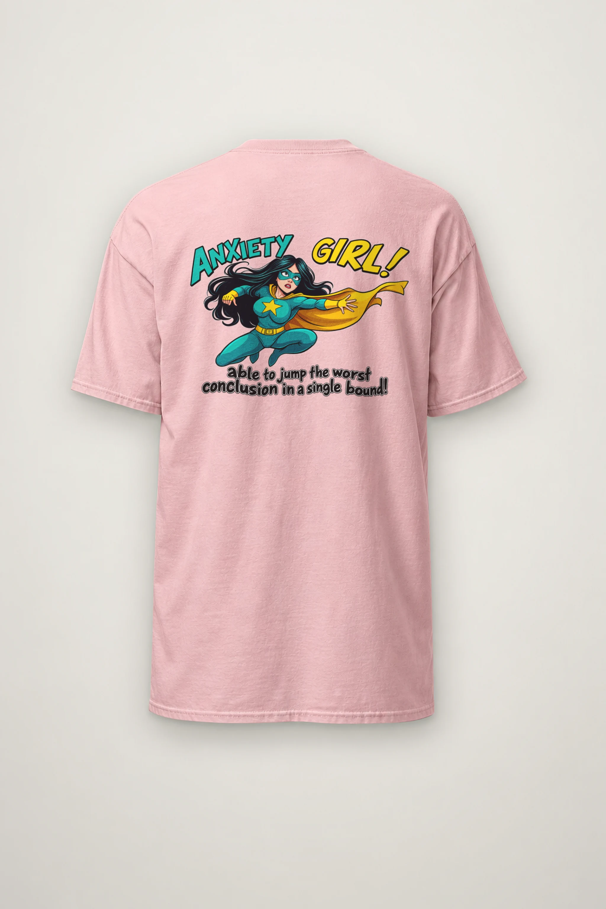 "Anxiety Girl" Heavyweight Unisex Crewneck T-shirt