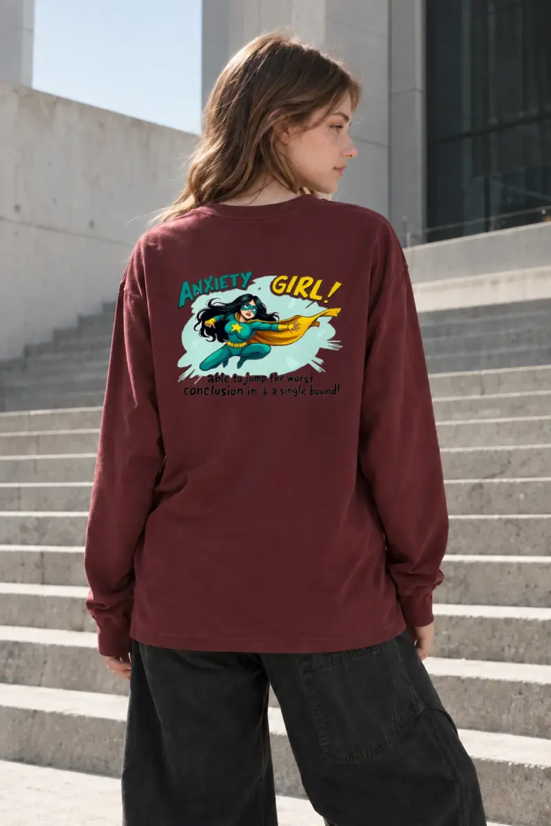 "Anxiety Girl" Unisex Longsleeve T-shirt | Gildan 2400