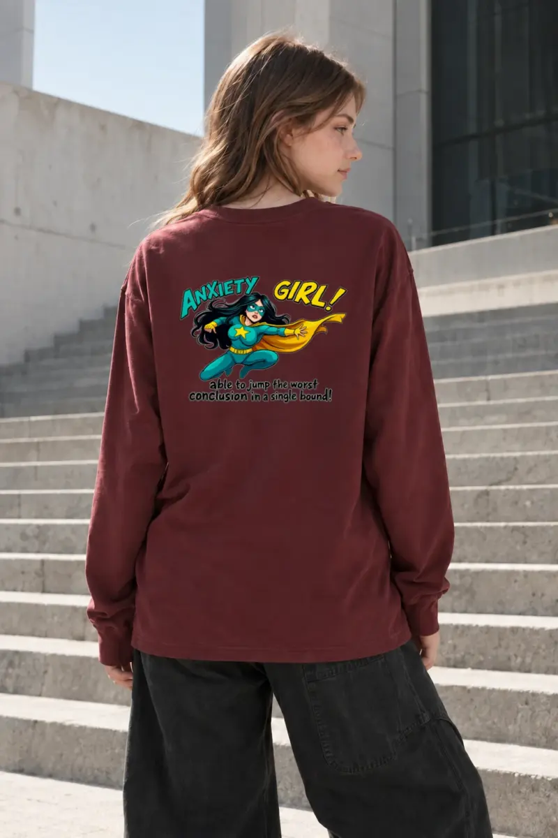 "Anxiety Girl" Unisex Longsleeve T-shirt | Gildan 2400