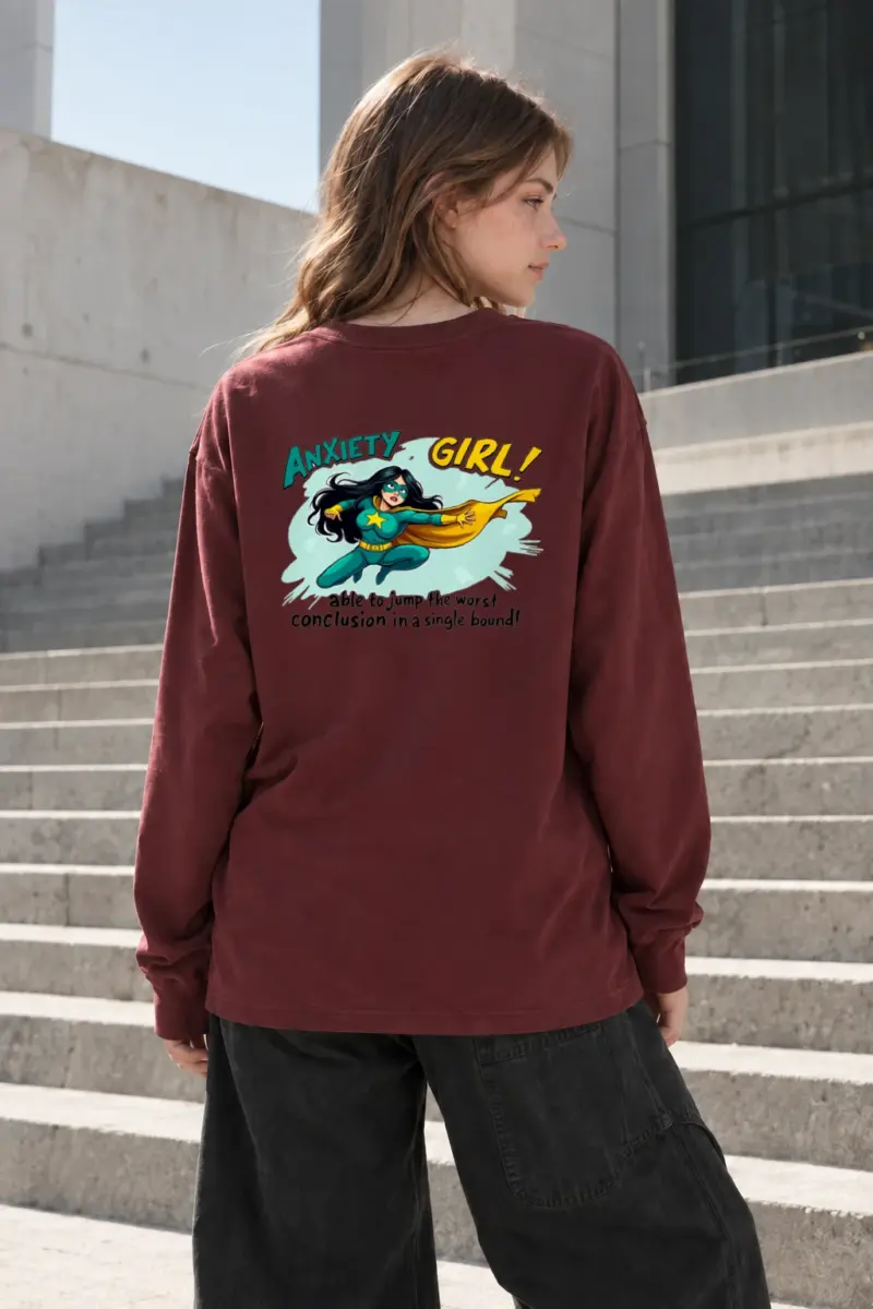 “Anxiety Girl” Unisex Longsleeve T-shirt | Gildan 2400