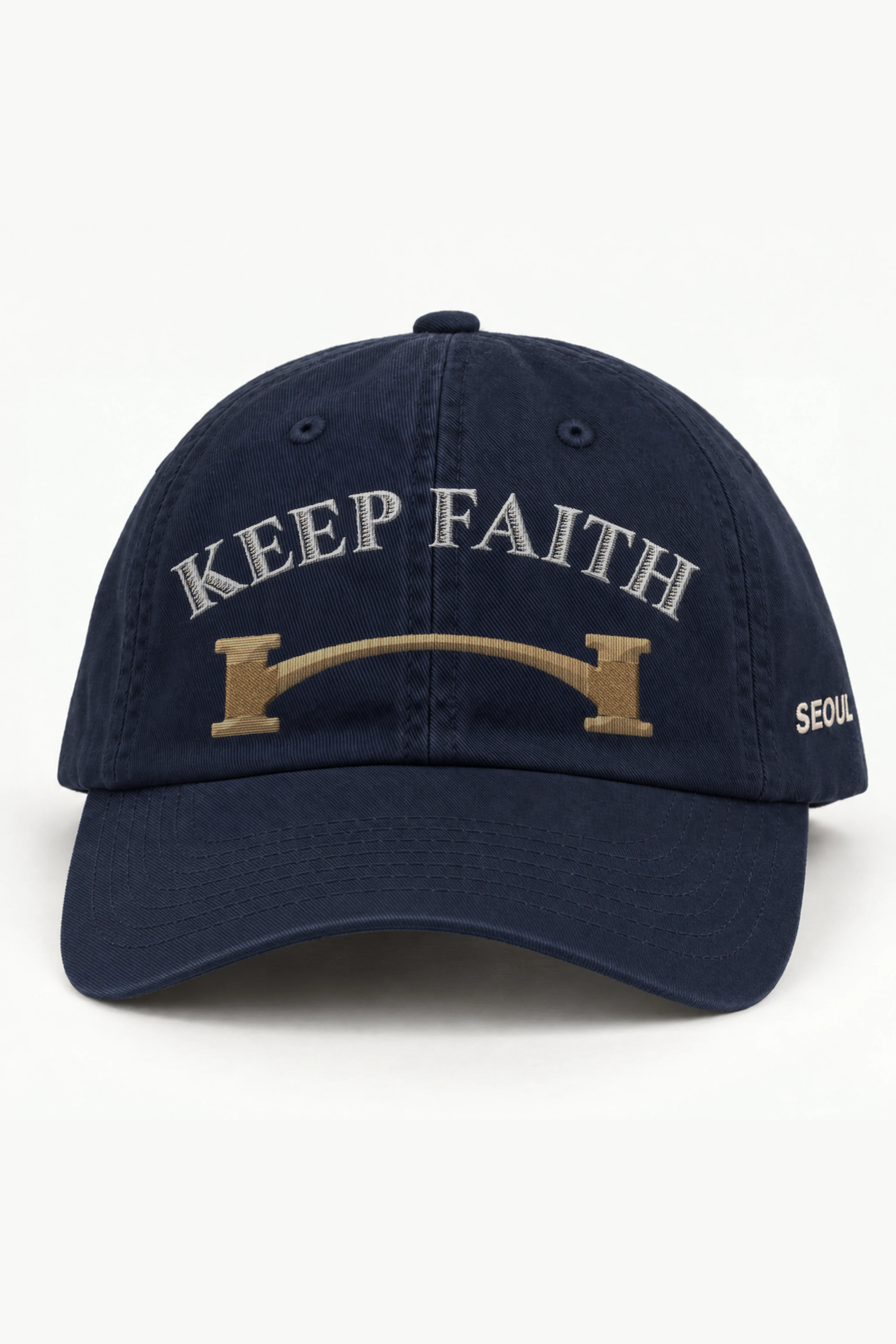 "Arched Pillars" Classic Dad Hat · Embroidered — navy/cap-front