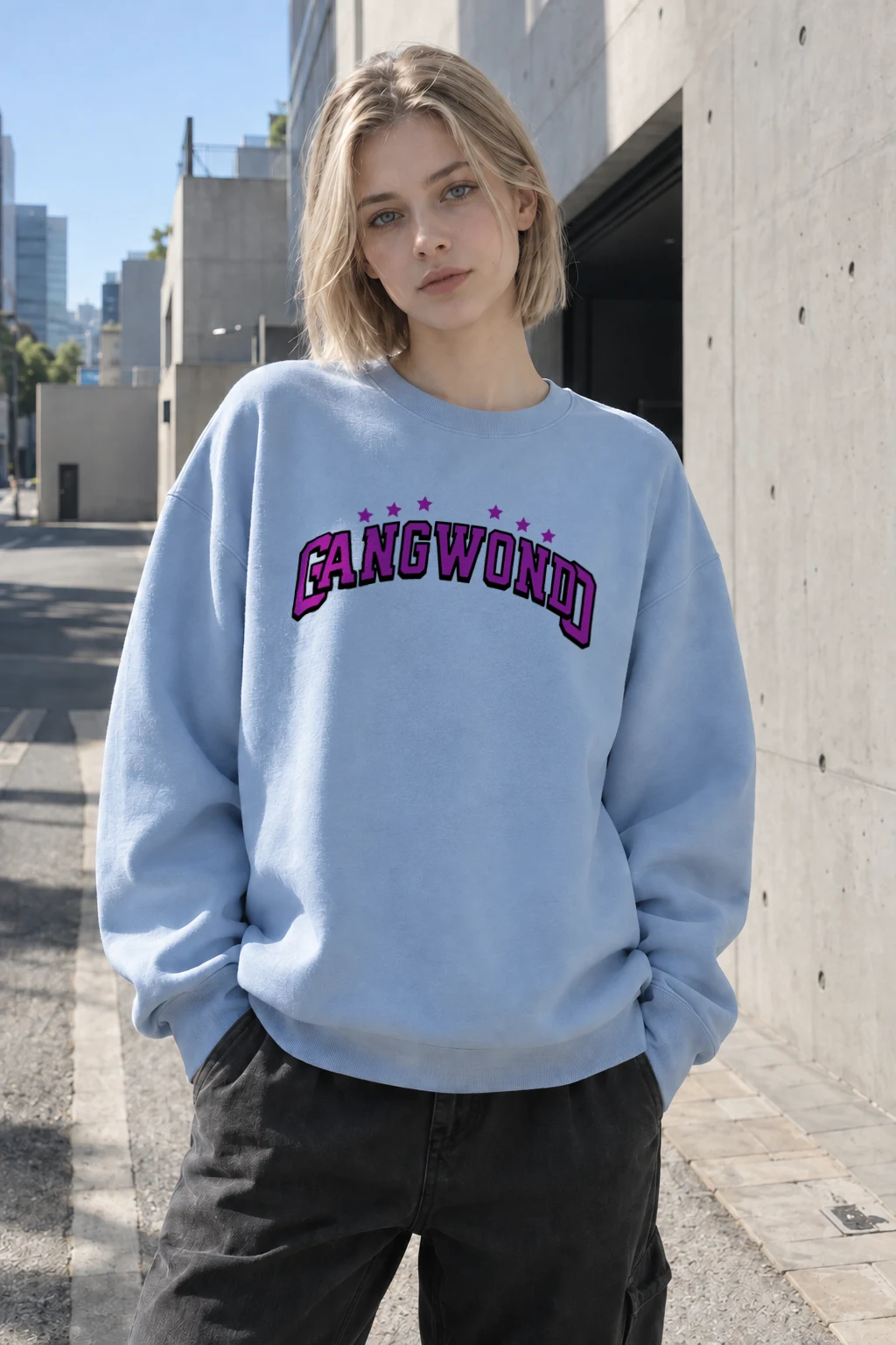 "Arched Seven Star Lettering" Heavy Blend Unisex Crewneck Sweatshirt | Gildan 18000