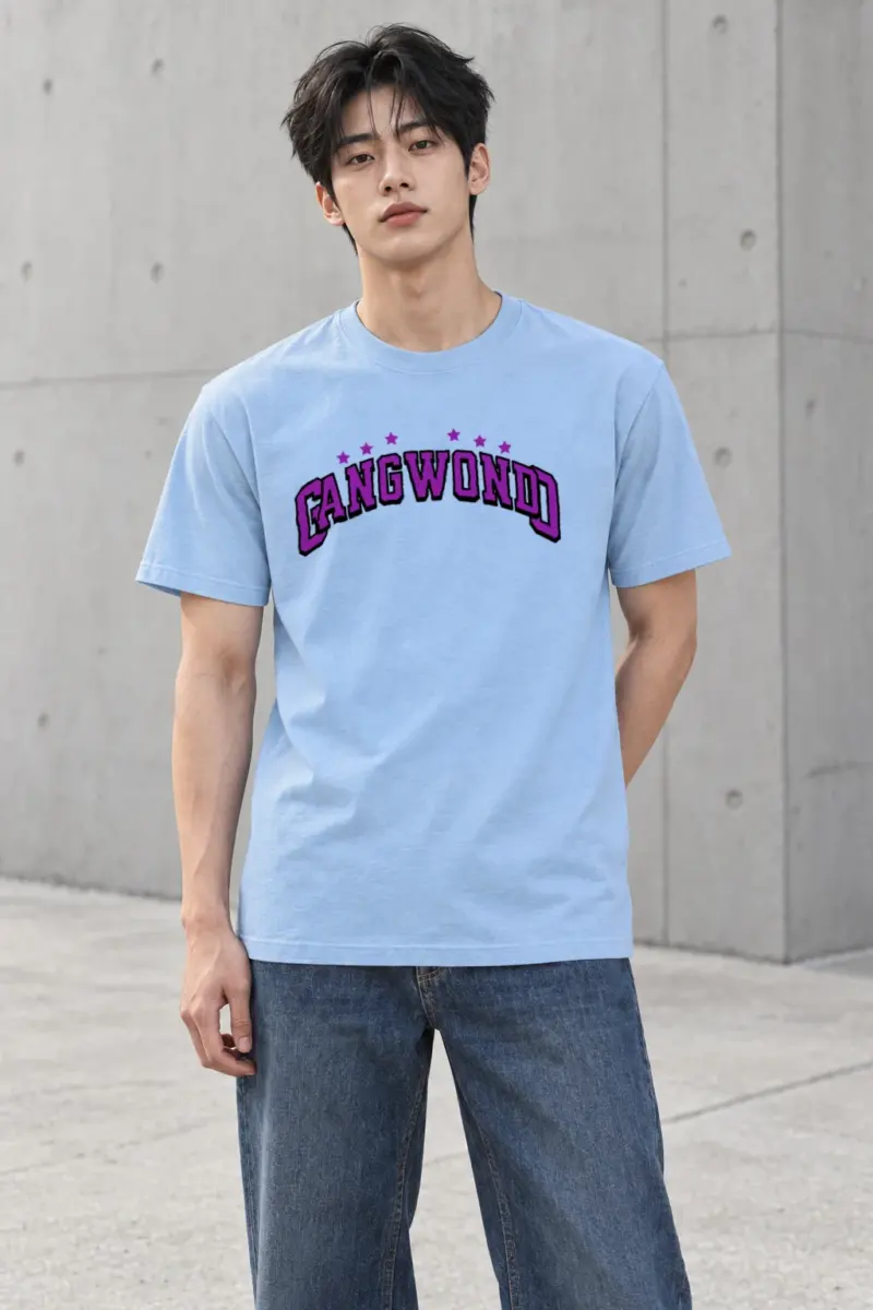 "Arched Seven Star Lettering" Heavyweight Unisex Crewneck T-shirt | Gildan 5000