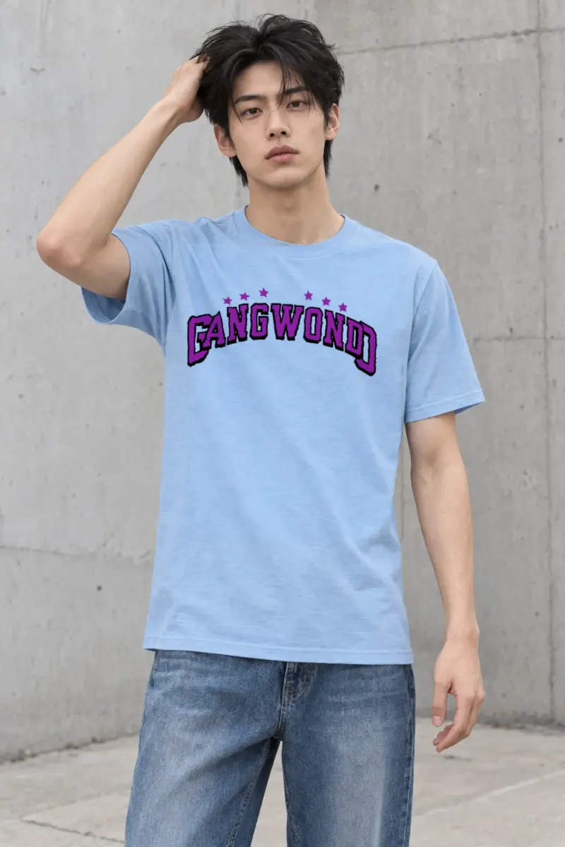 "Arched Seven Star Lettering" Heavyweight Unisex Crewneck T-shirt