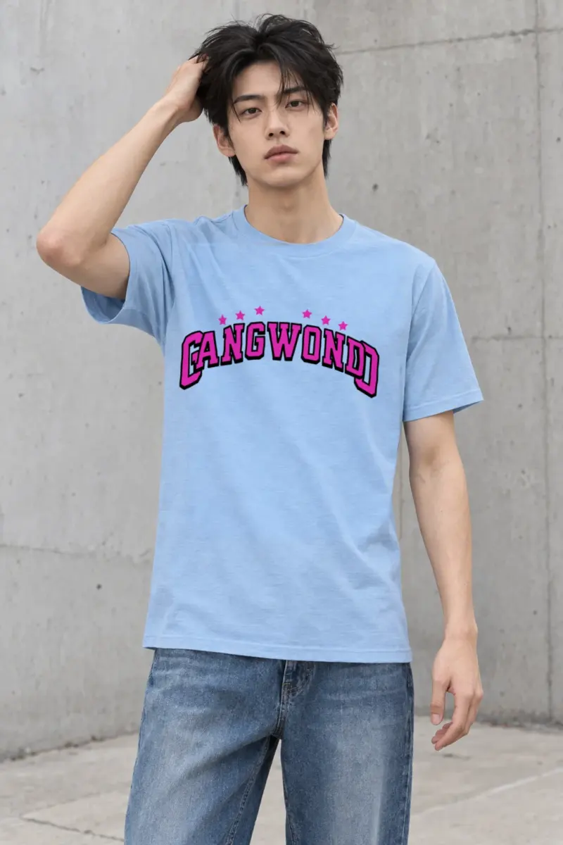 "Arched Seven Star Lettering" Heavyweight Unisex Crewneck T-shirt