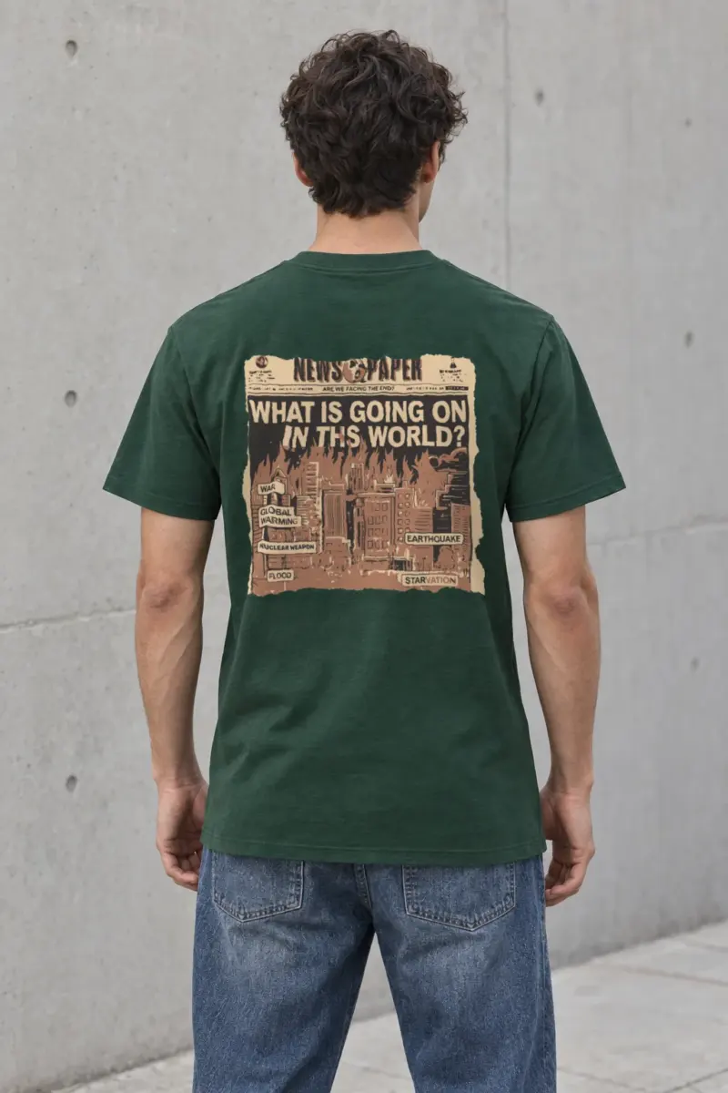 "Are We Facing The End?" Heavyweight Unisex Crewneck T-shirt | Gildan 5000