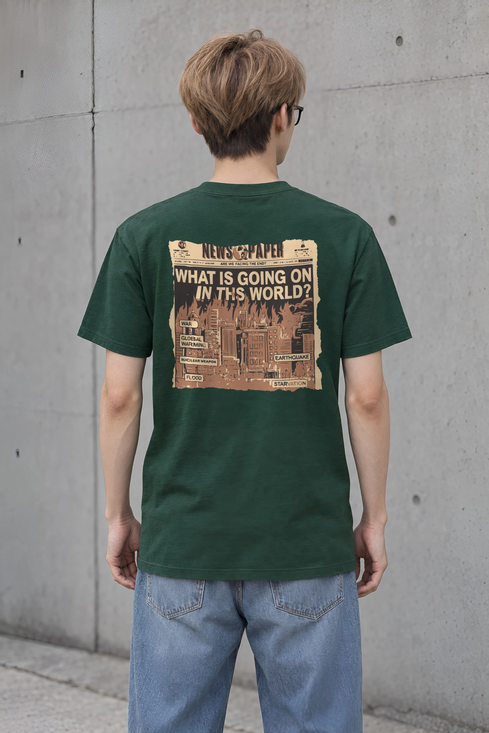 "Are We Facing The End?" Heavyweight Unisex Crewneck T-shirt