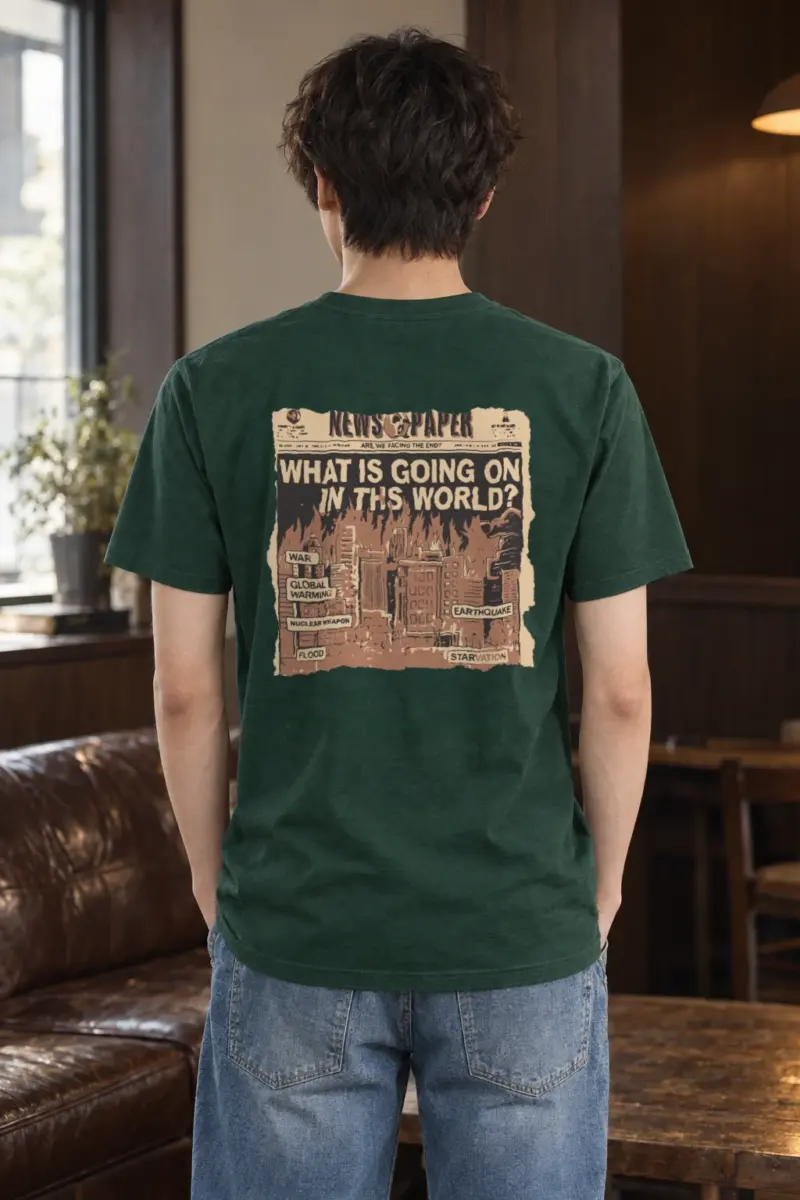 "Are We Facing The End?" Heavyweight Unisex Crewneck T-shirt | Gildan 5000