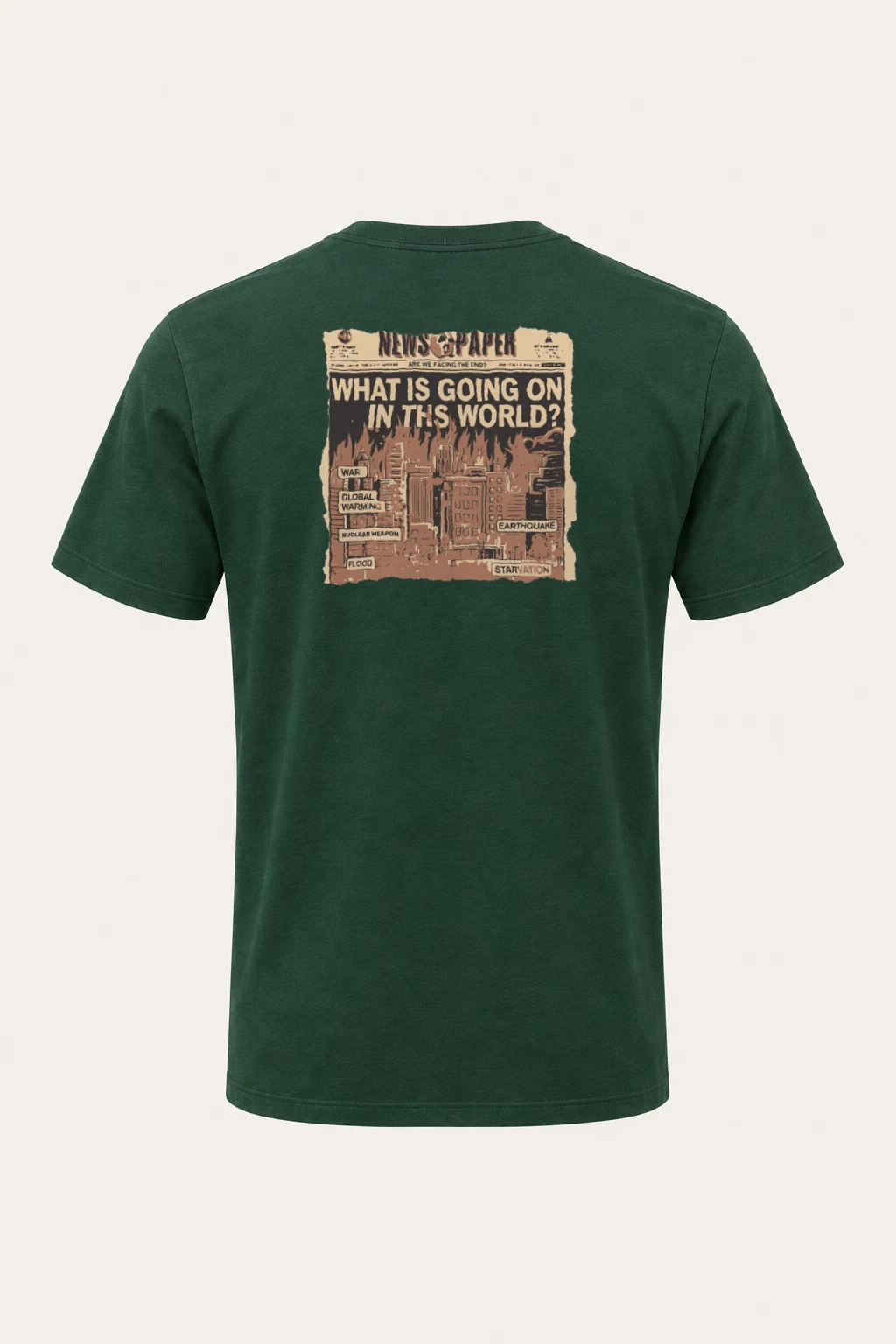 "Are We Facing The End?" Heavyweight Unisex Crewneck T-shirt | Gildan 5000