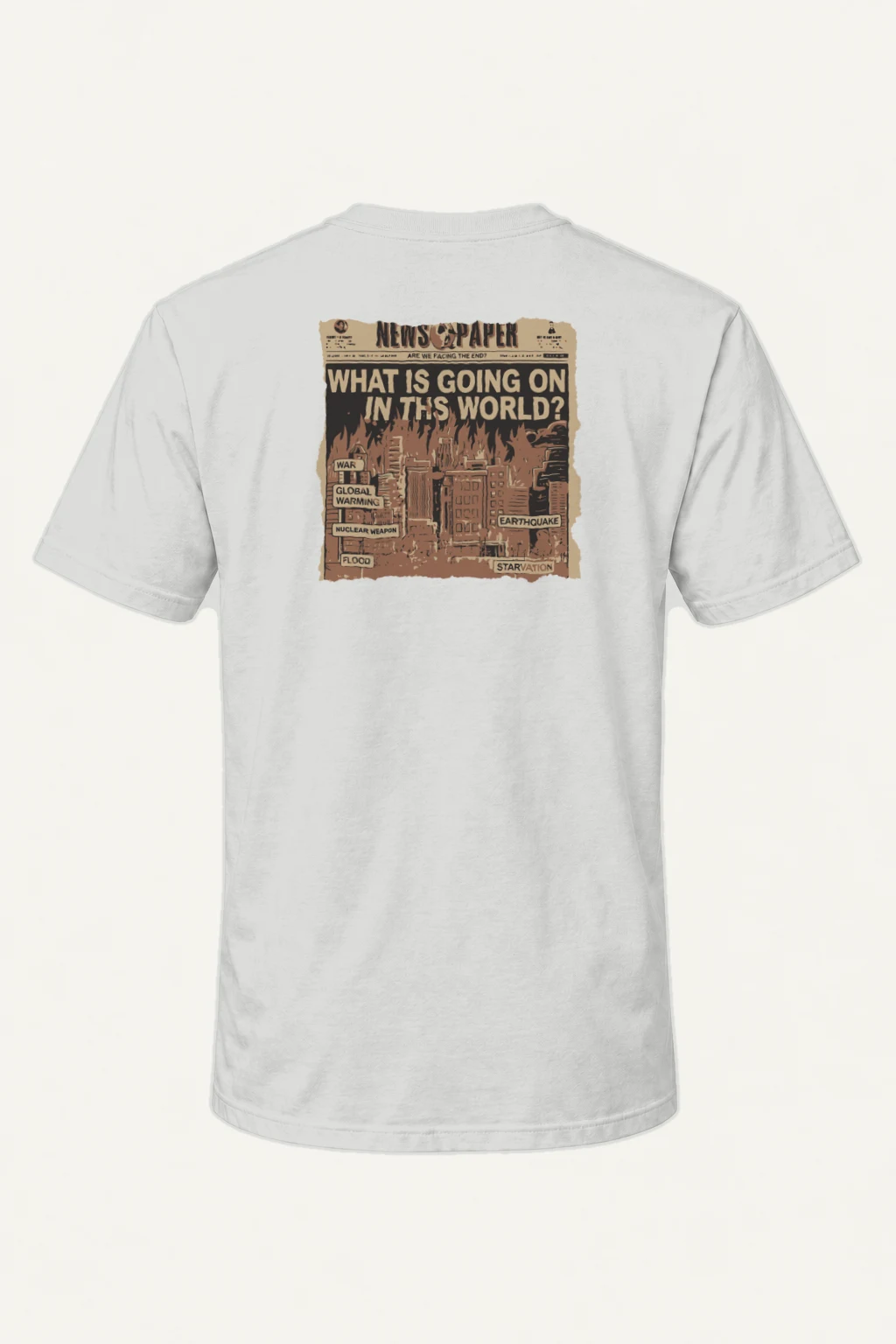"Are We Facing The End?" Heavyweight Unisex Crewneck T-shirt | Gildan 5000