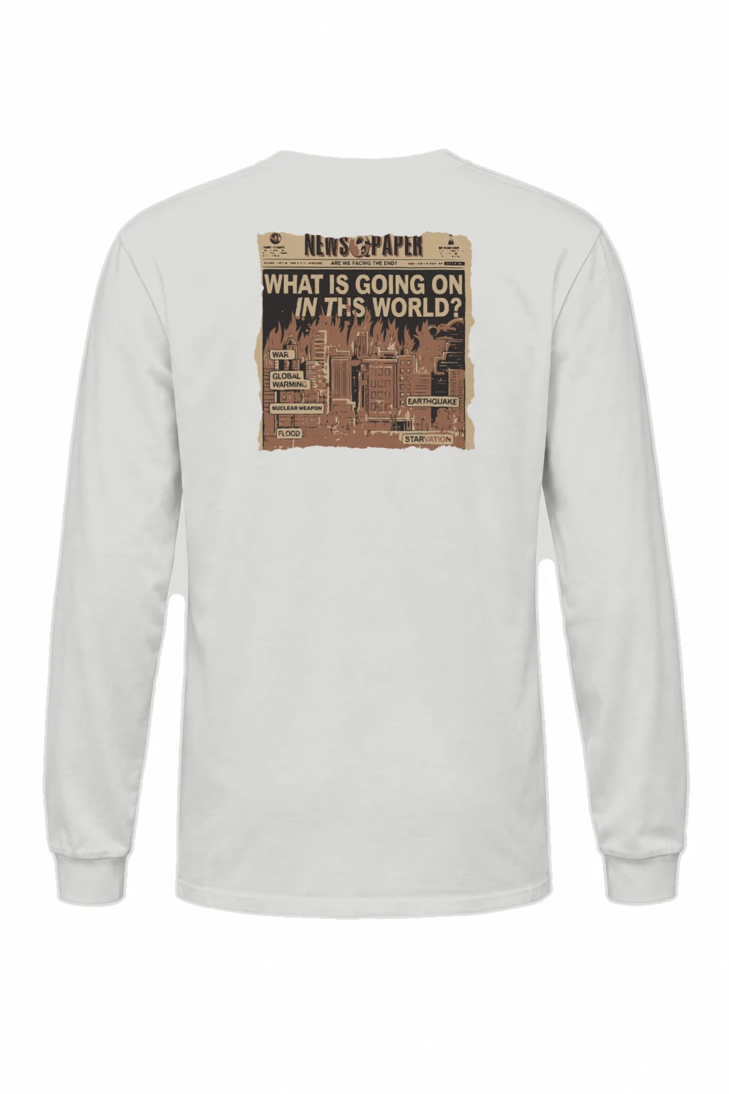 "Are We Facing The End?" Unisex Longsleeve T-shirt | Gildan 2400