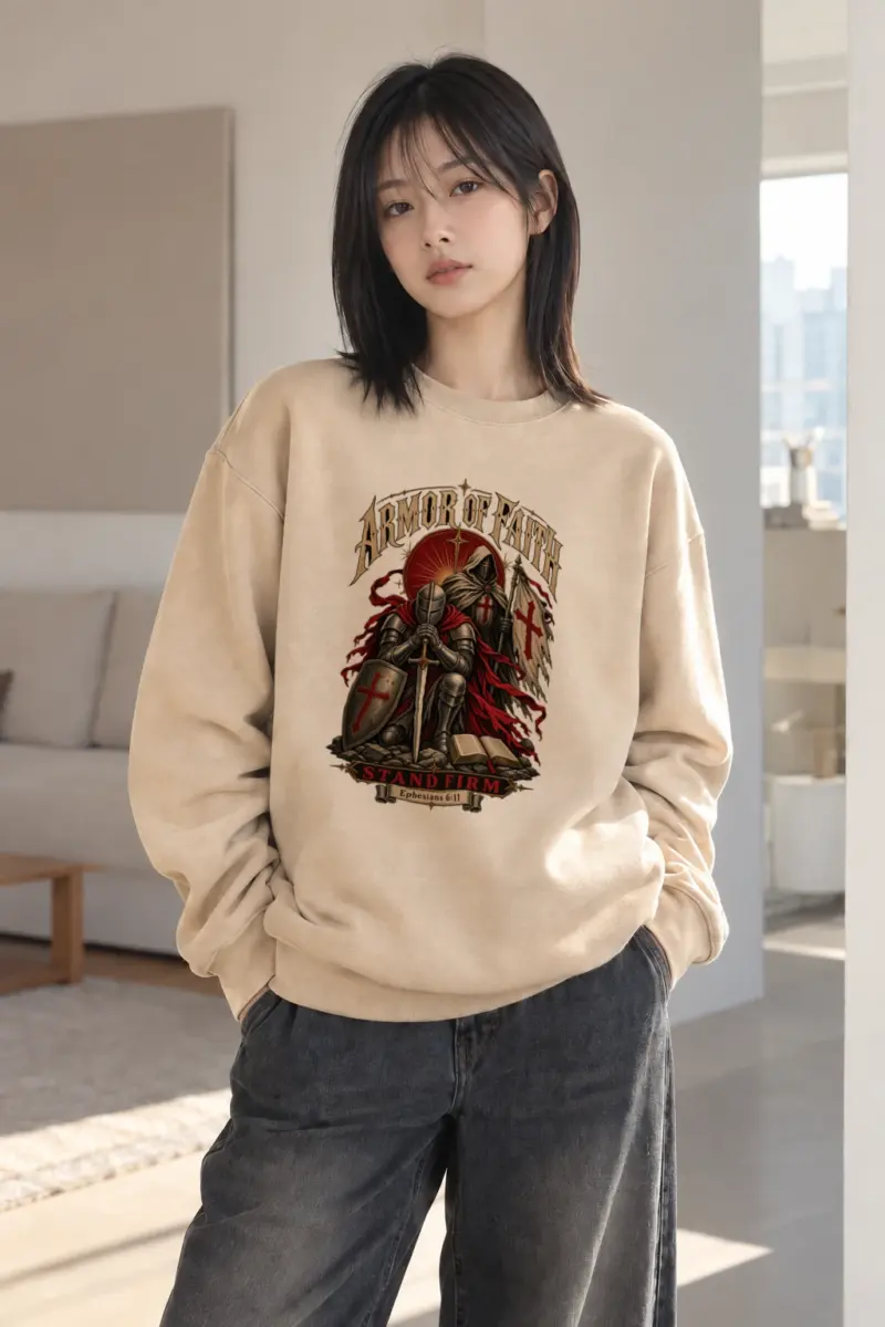"Armor Of Faith" Heavy Blend Unisex Crewneck Sweatshirt | Gildan 18000
