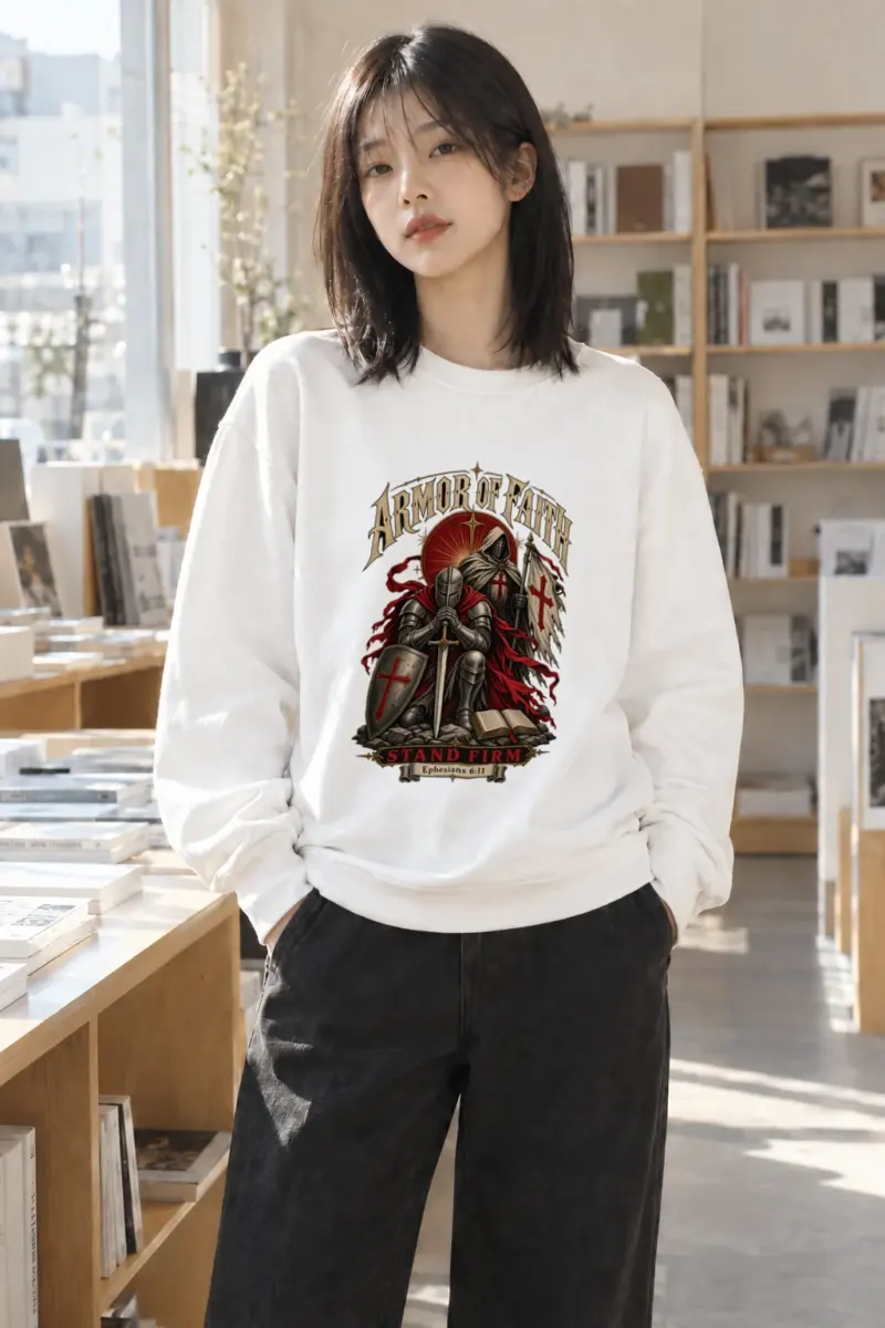 "Armor Of Faith" Heavy Blend Unisex Crewneck Sweatshirt | Gildan 18000