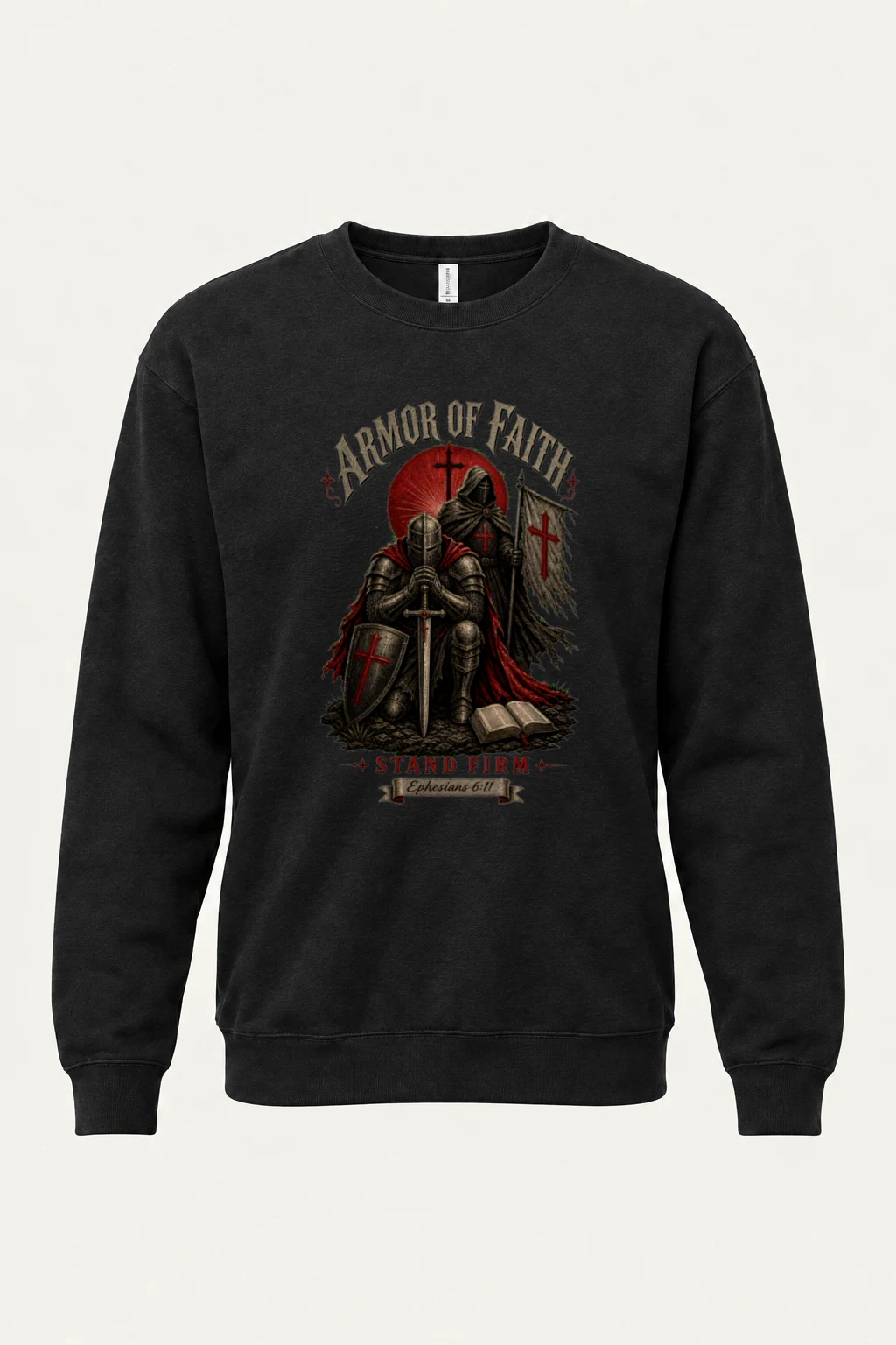 "Armor Of Faith" Heavy Blend Unisex Crewneck Sweatshirt | Gildan 18000