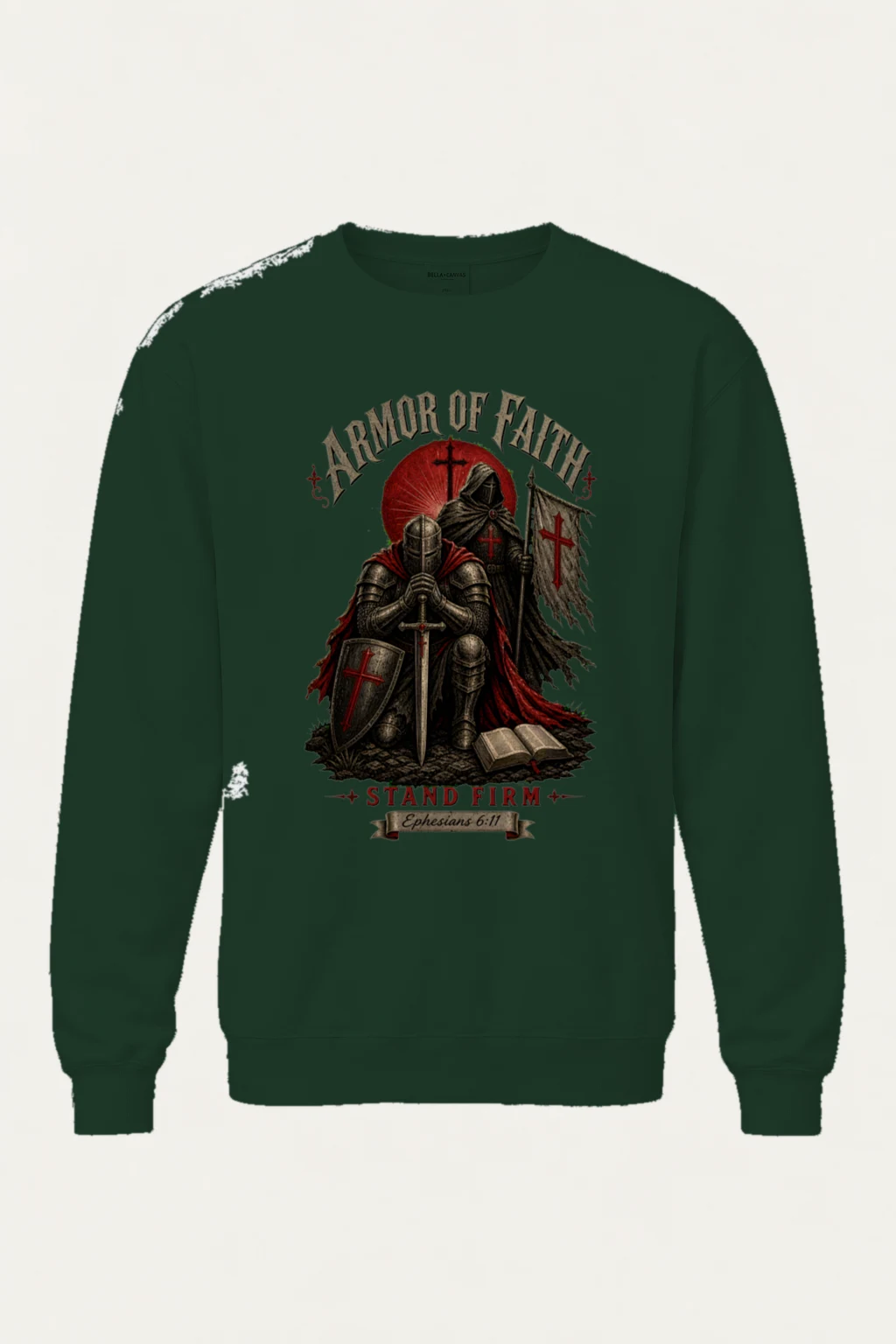 "Armor Of Faith" Heavy Blend Unisex Crewneck Sweatshirt | Gildan 18000