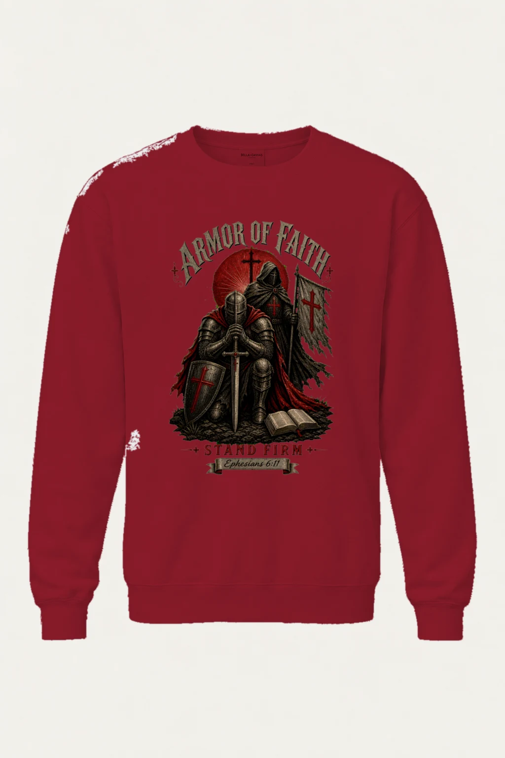 "Armor Of Faith" Heavy Blend Unisex Crewneck Sweatshirt | Gildan 18000