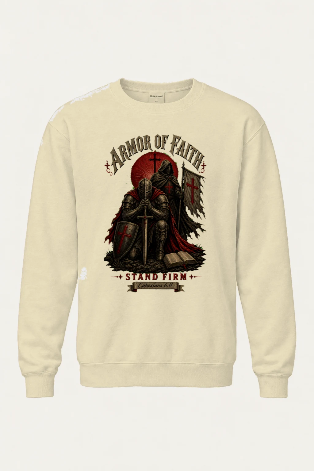 "Armor Of Faith" Unisex Sponge Fleece Crewneck Sweatshirt | Bella + Canvas 3901