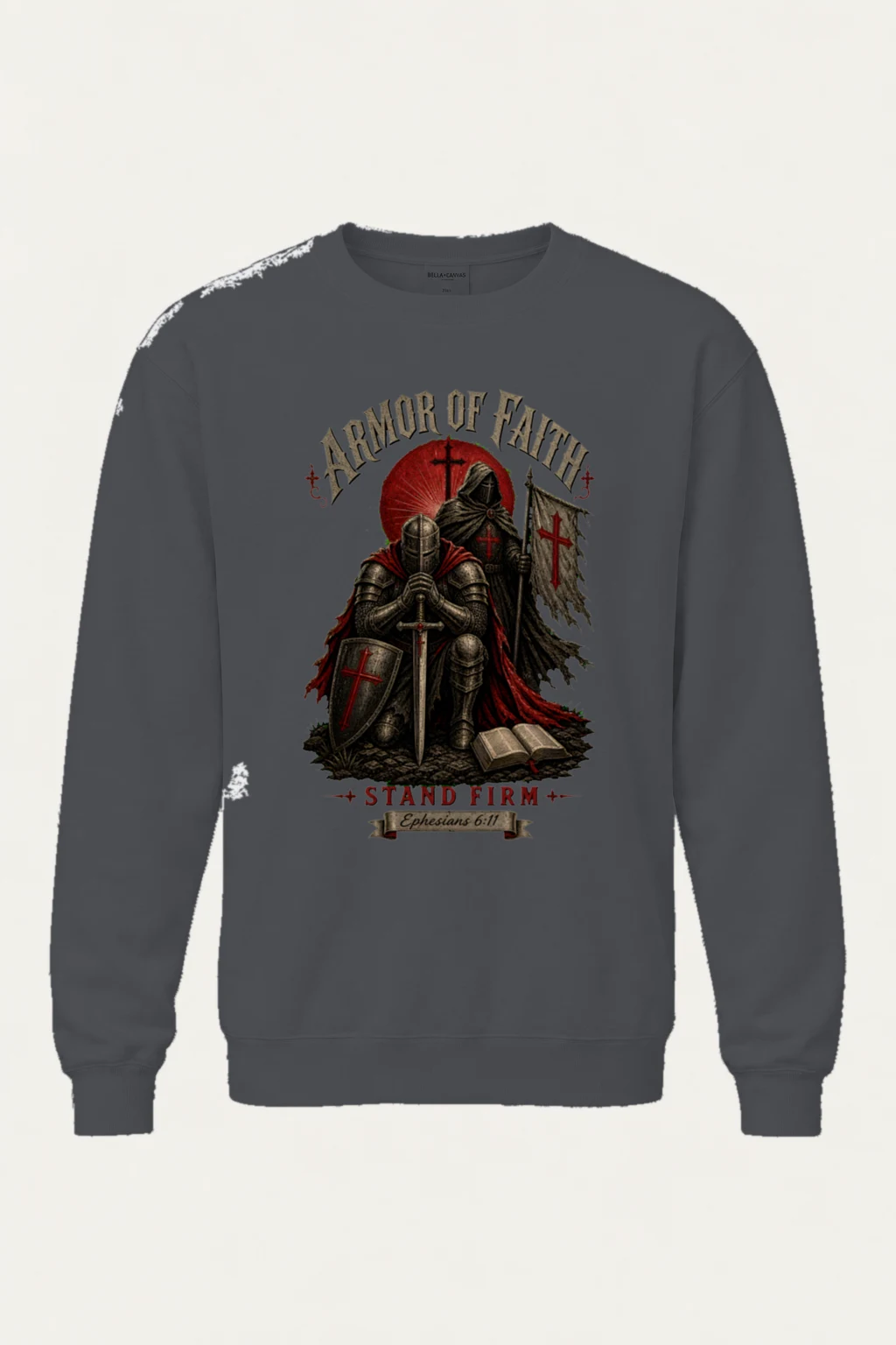 "Armor Of Faith" Unisex Sponge Fleece Crewneck Sweatshirt | Bella + Canvas 3901