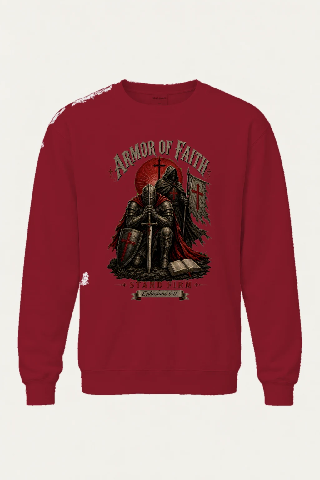 "Armor Of Faith" Unisex Sponge Fleece Crewneck Sweatshirt | Bella + Canvas 3901