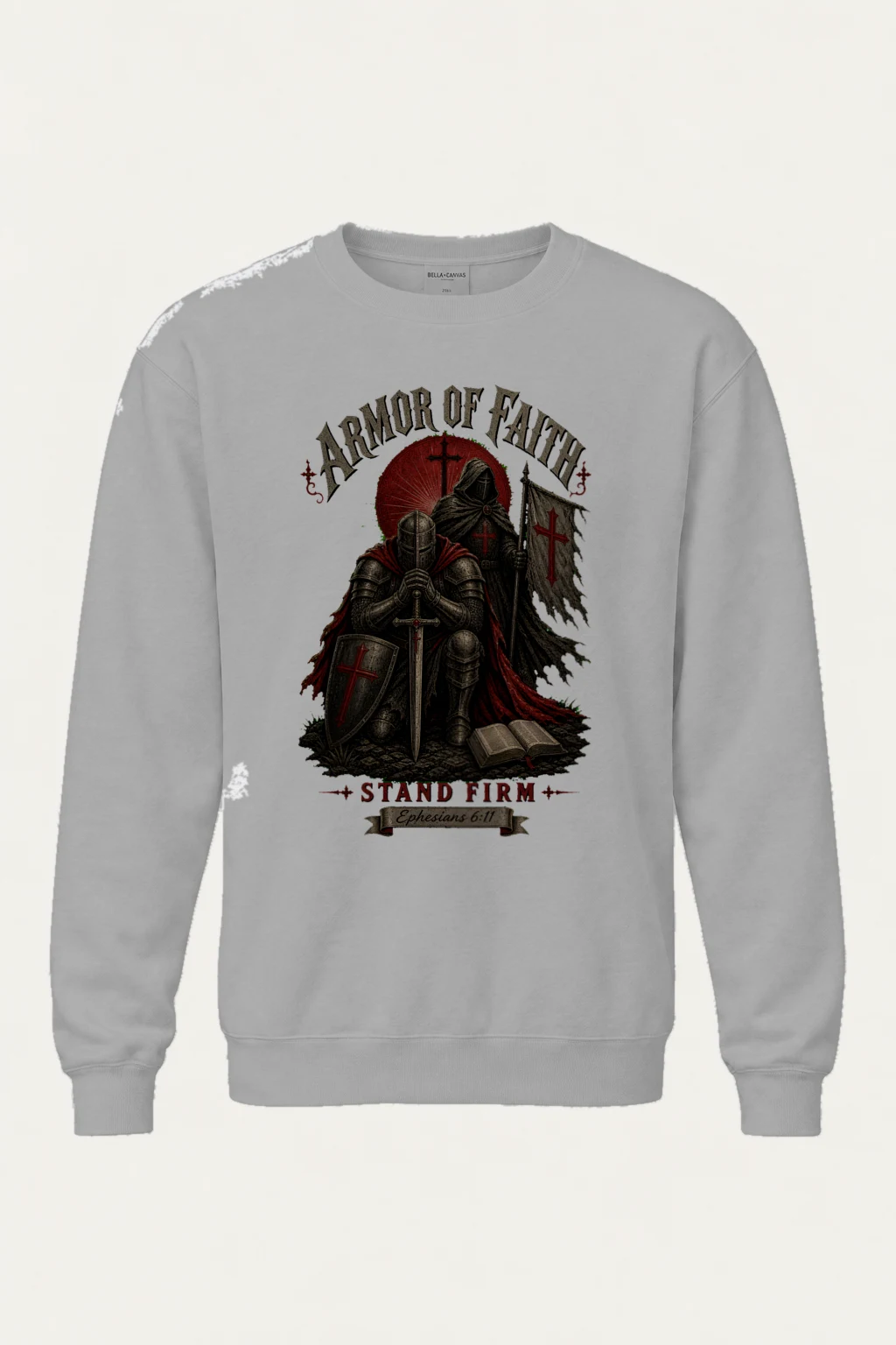 "Armor Of Faith" Unisex Sponge Fleece Crewneck Sweatshirt | Bella + Canvas 3901