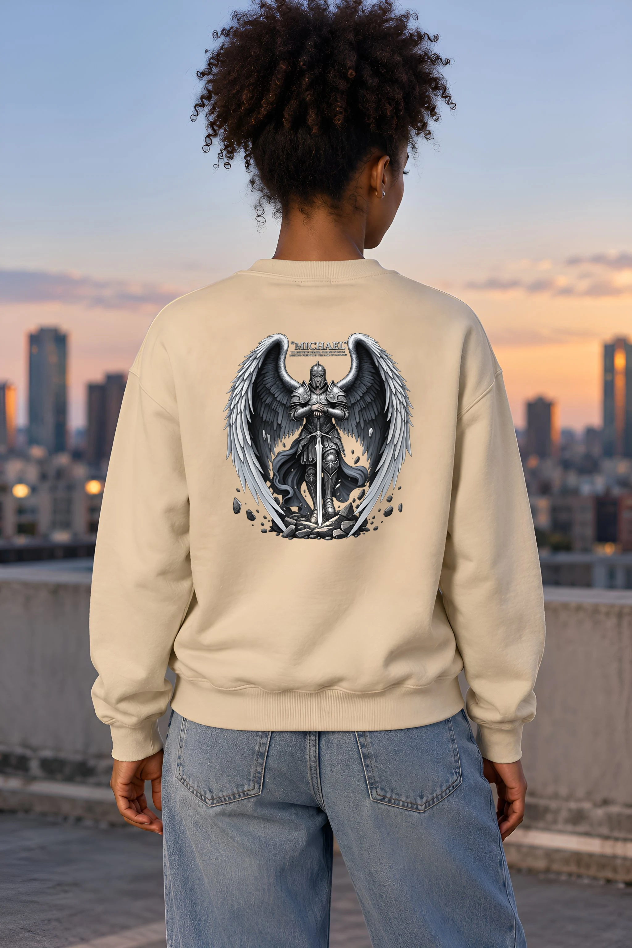 "Armored Archangel Michael" 1 Crewneck Sweatshirt