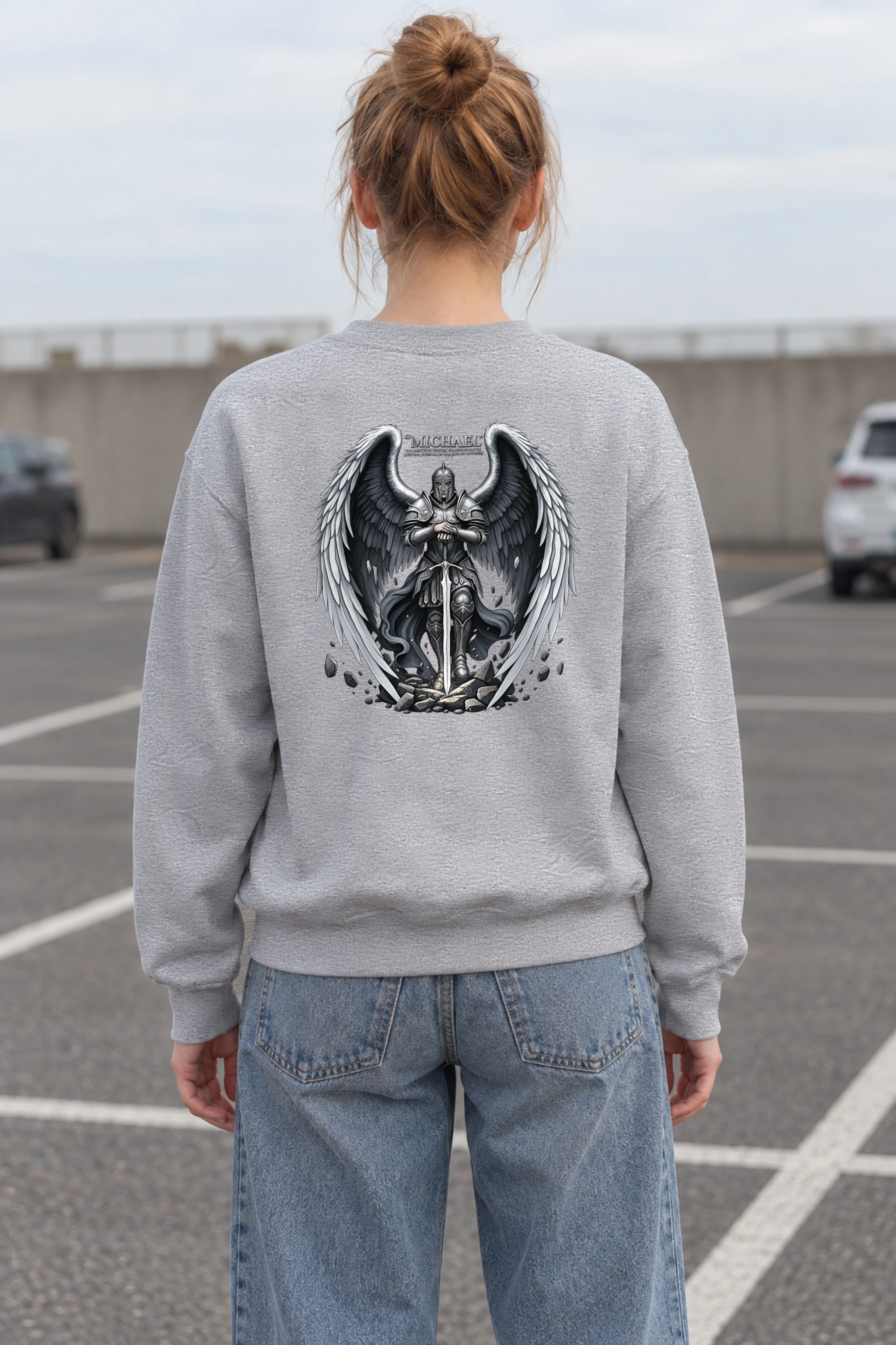 "Armored Archangel Michael" 1 Crewneck Sweatshirt