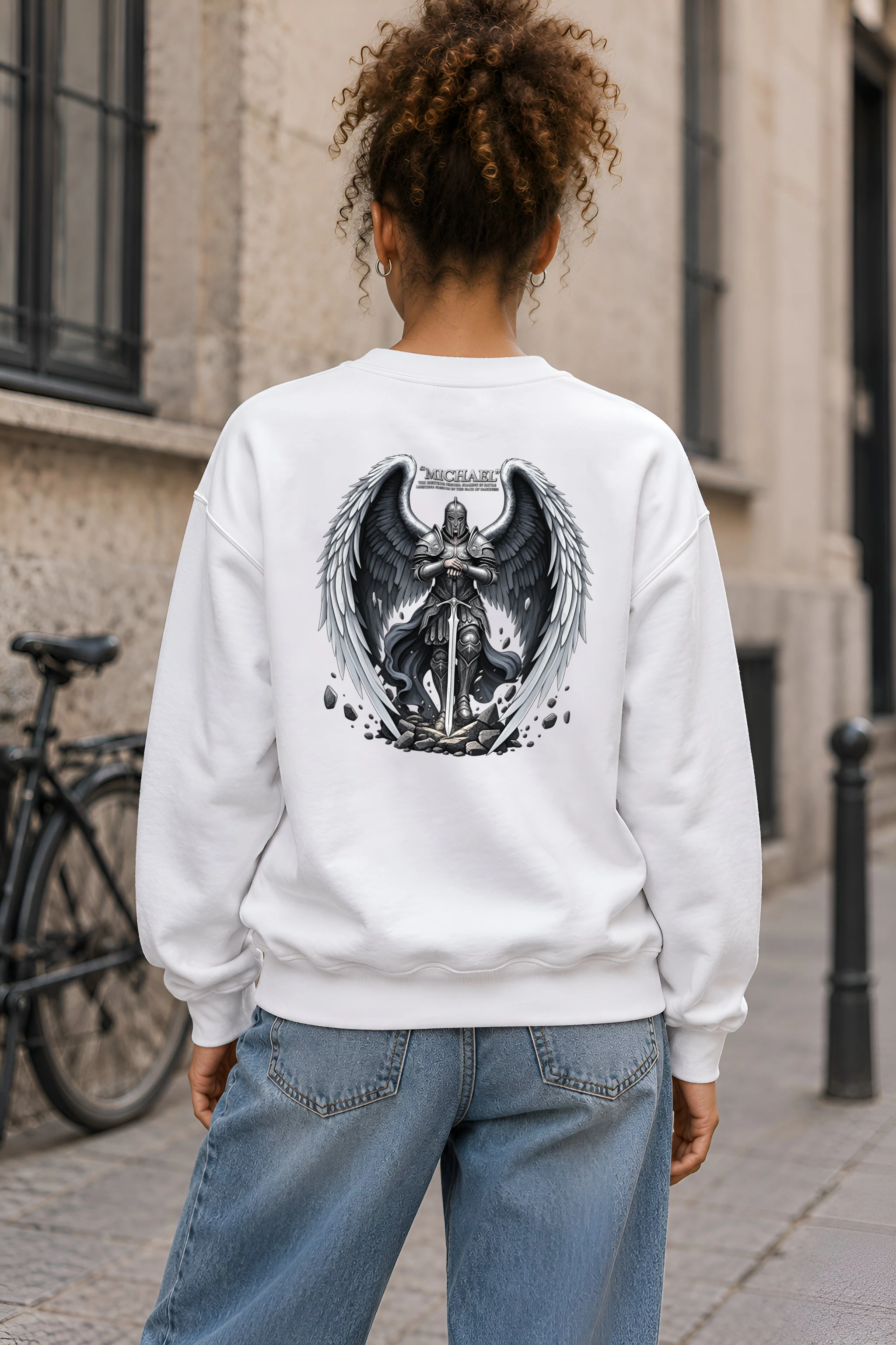 "Armored Archangel Michael" 1 Crewneck Sweatshirt
